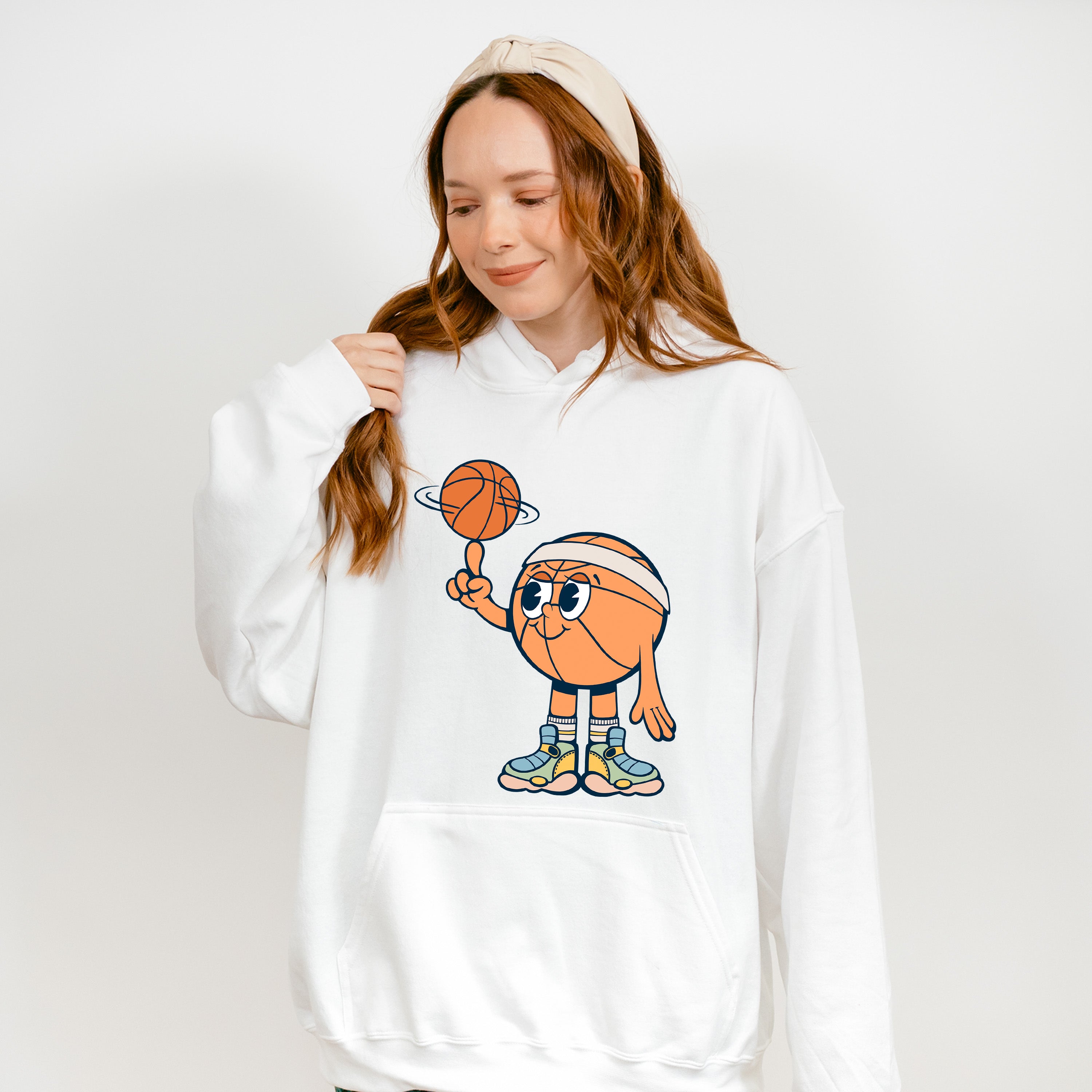 Cute Basketball Spinning The Ball - Basketball Unisex Crewneck T-Shirt Sweatshirt Hoodie