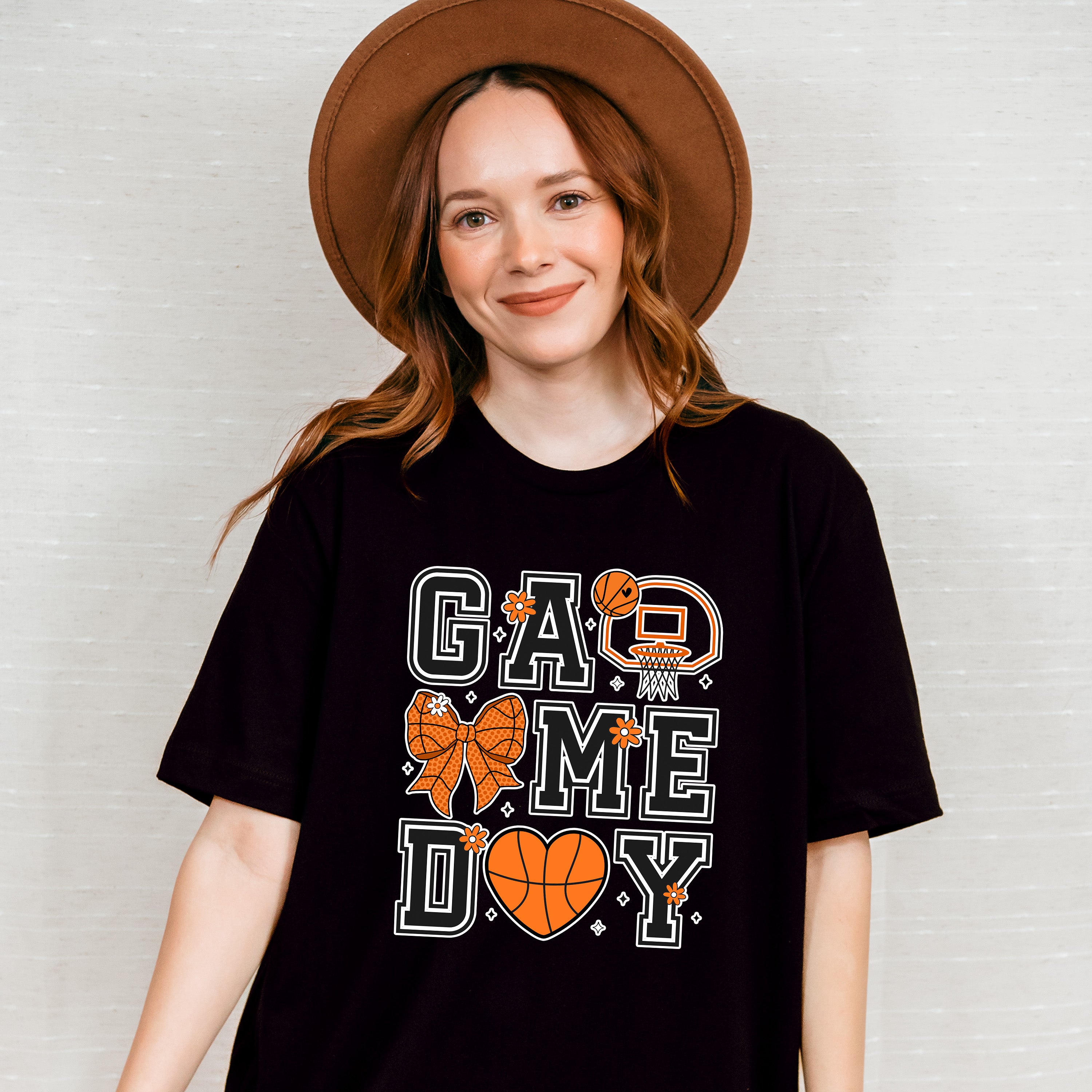 Game Day Ribbon Heart Hoop - Basketball Unisex Crewneck T-Shirt Sweatshirt Hoodie