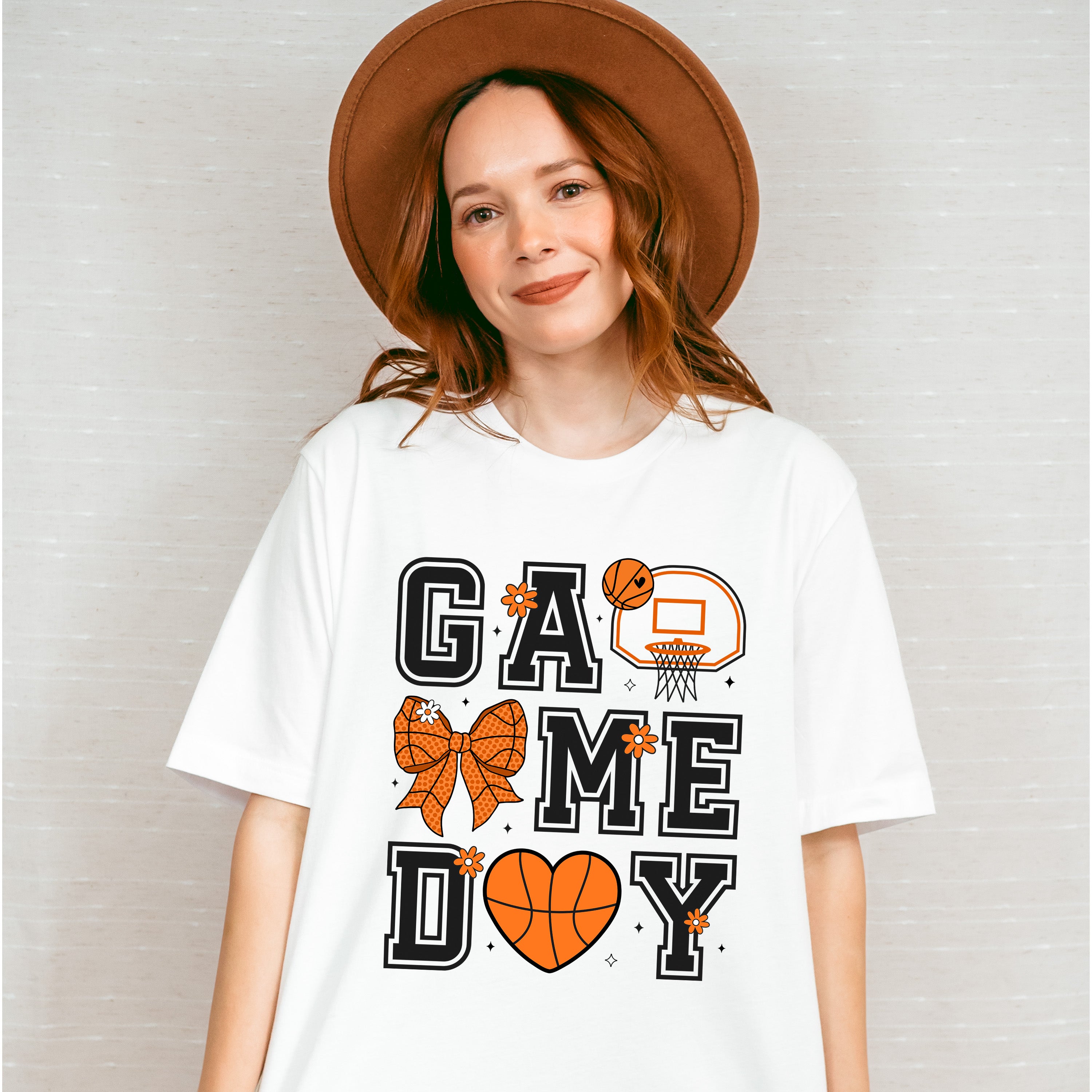 Game Day Ribbon Heart Hoop - Basketball Unisex Crewneck T-Shirt Sweatshirt Hoodie