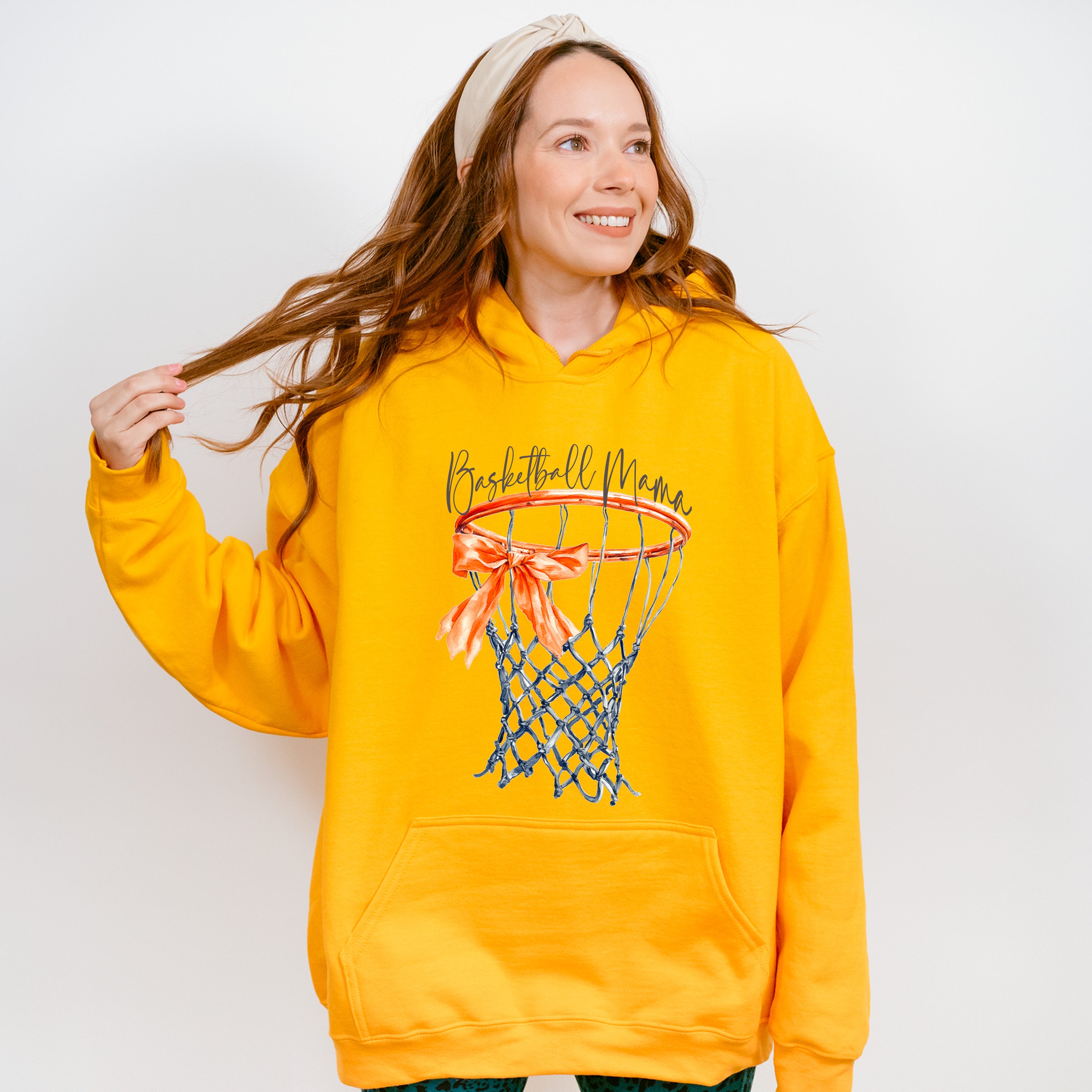Basketball Mama Ribbon Hoop Design - Basketball Unisex Crewneck T-Shirt Sweatshirt Hoodie