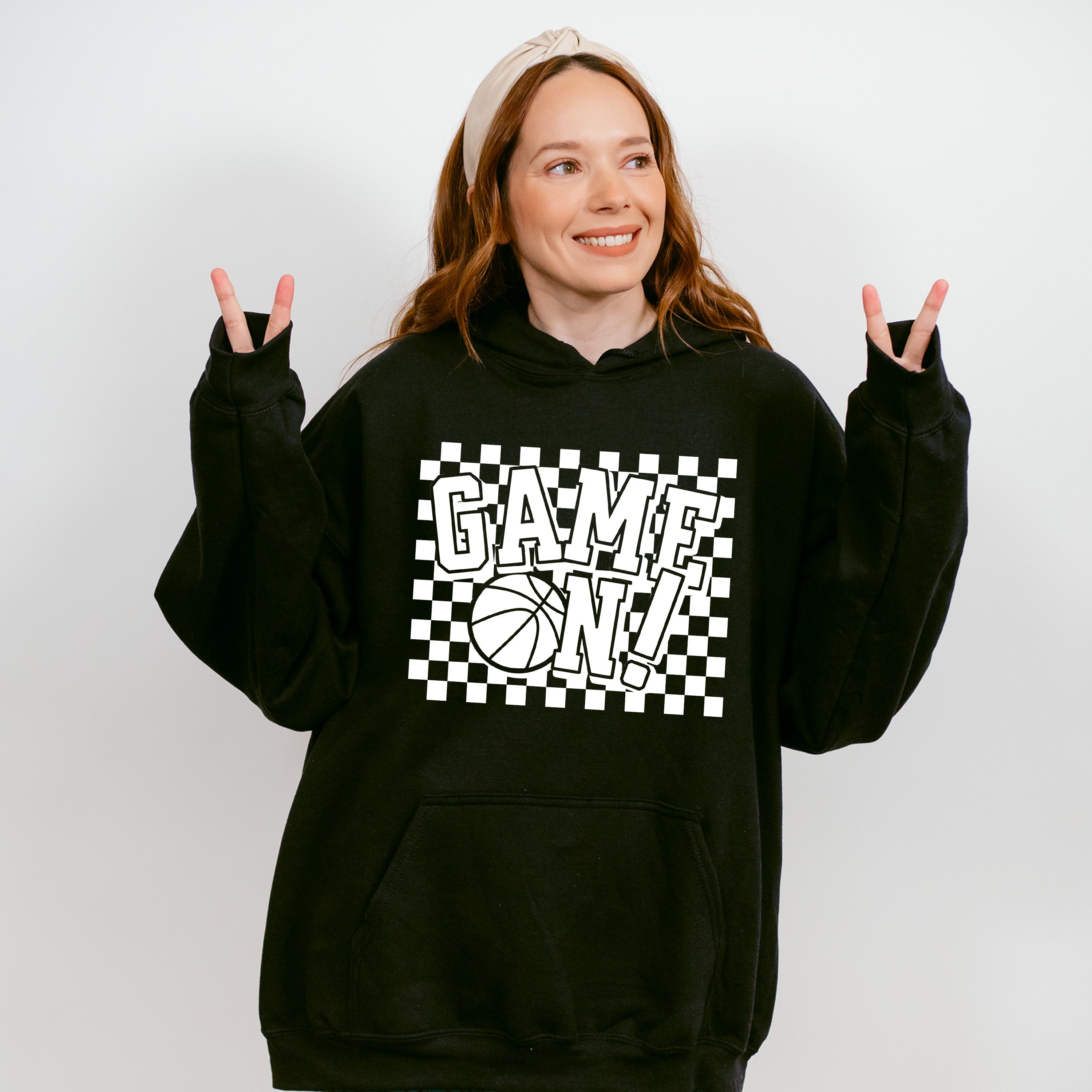 Game On Black And White Design - Basketball Unisex Crewneck T-Shirt Sweatshirt Hoodie