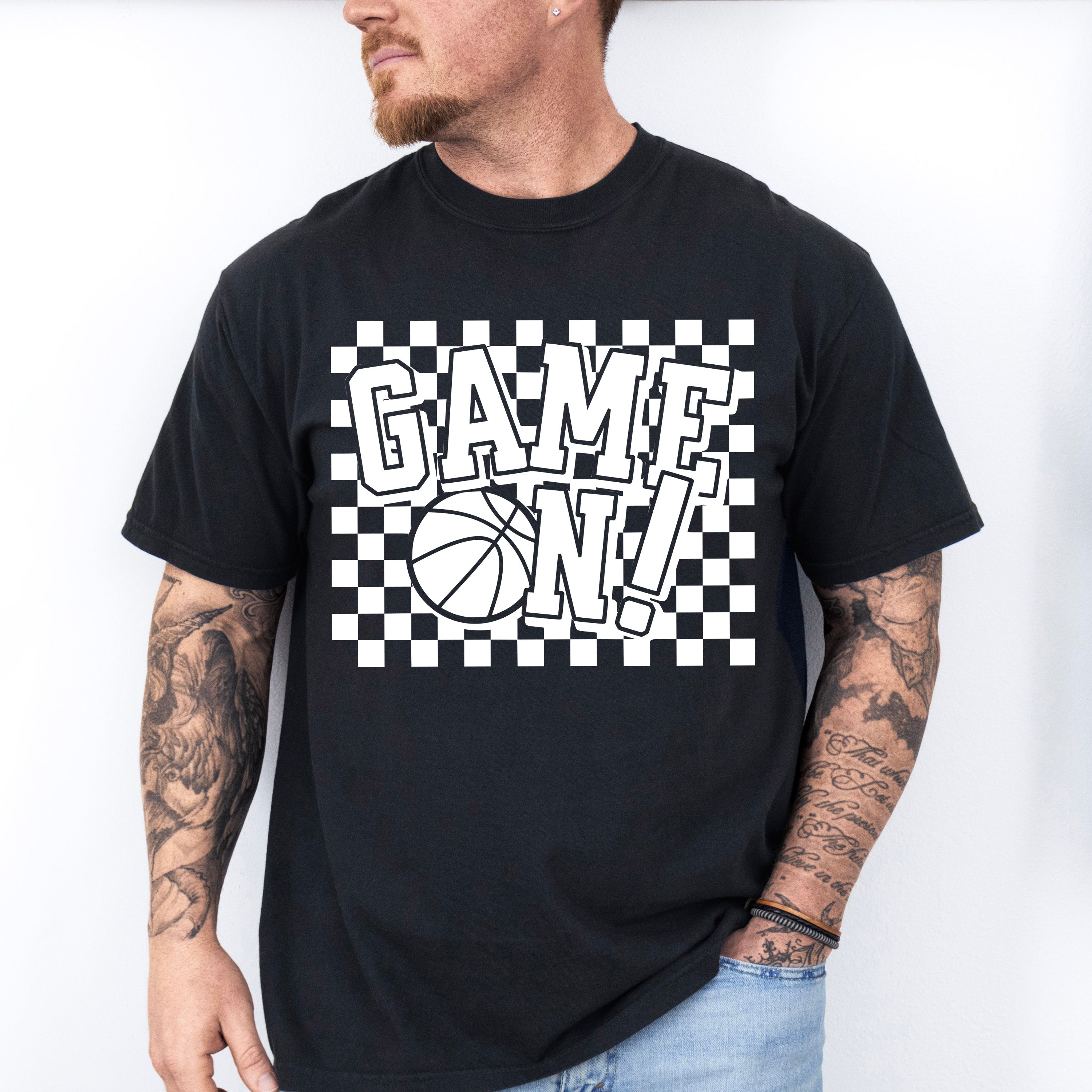 Game On Black And White Design - Basketball Unisex Crewneck T-Shirt Sweatshirt Hoodie