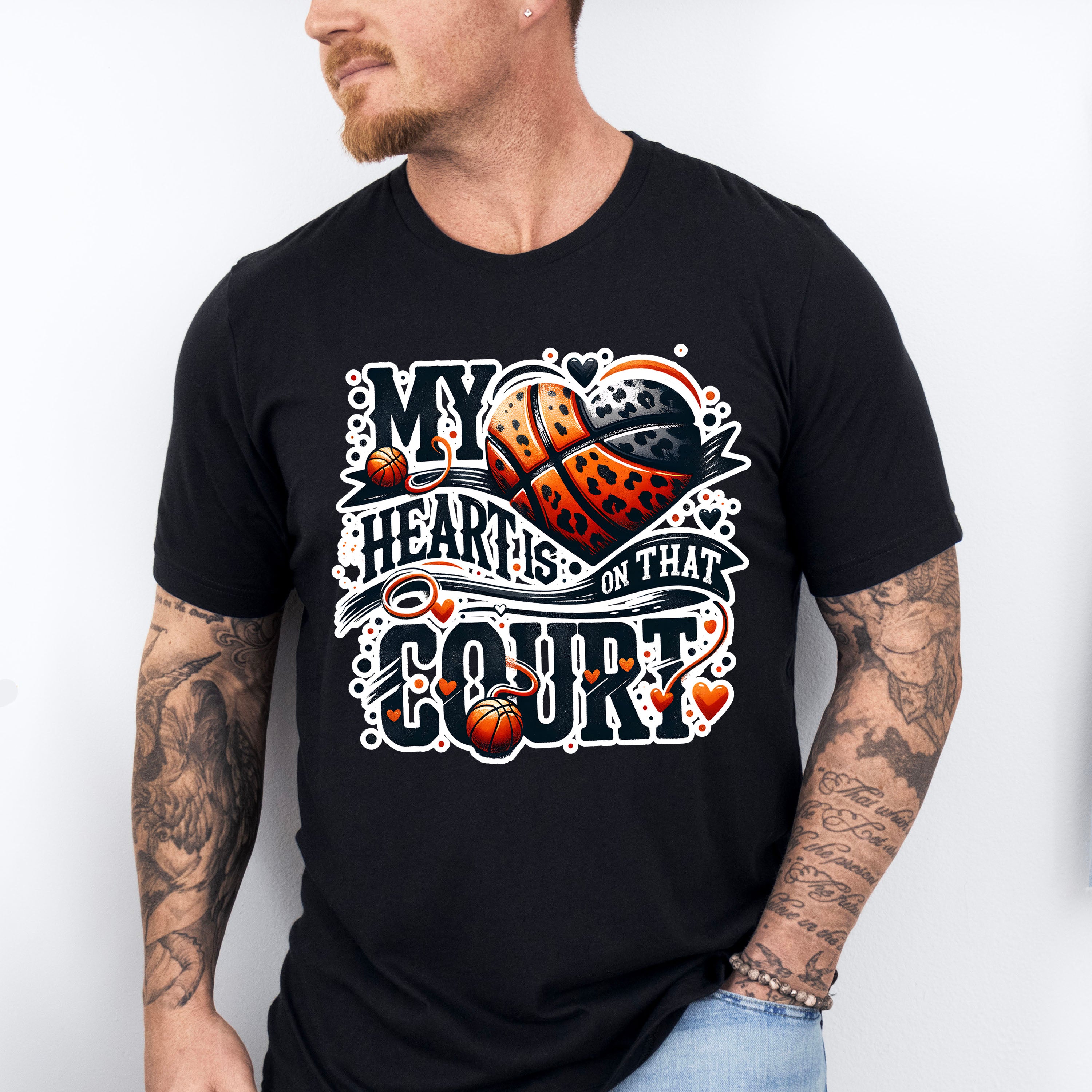 My Heart Is On That Court - Basketball Unisex Crewneck T-Shirt Sweatshirt Hoodie