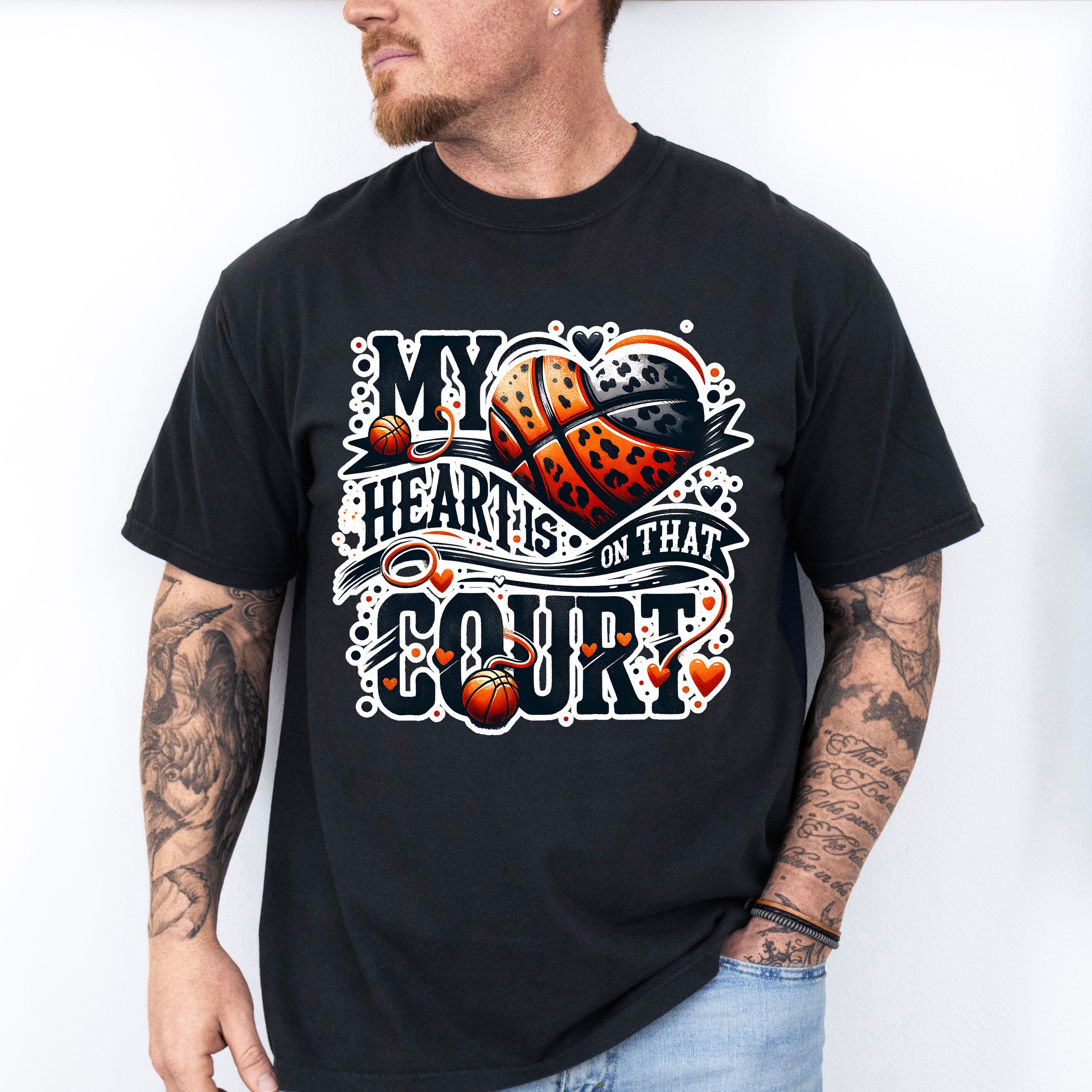 My Heart Is On That Court - Basketball Unisex Crewneck T-Shirt Sweatshirt Hoodie