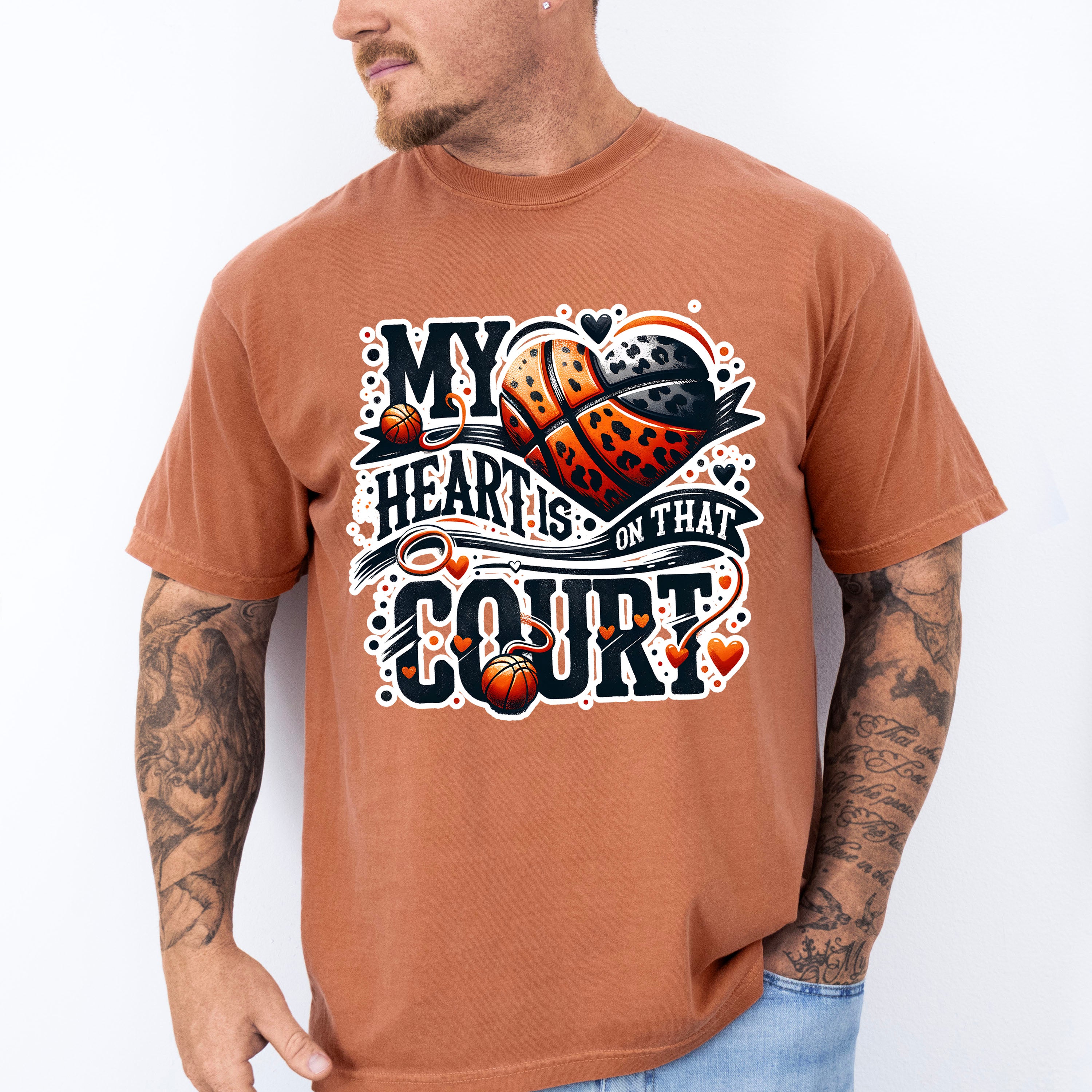 My Heart Is On That Court - Basketball Unisex Crewneck T-Shirt Sweatshirt Hoodie