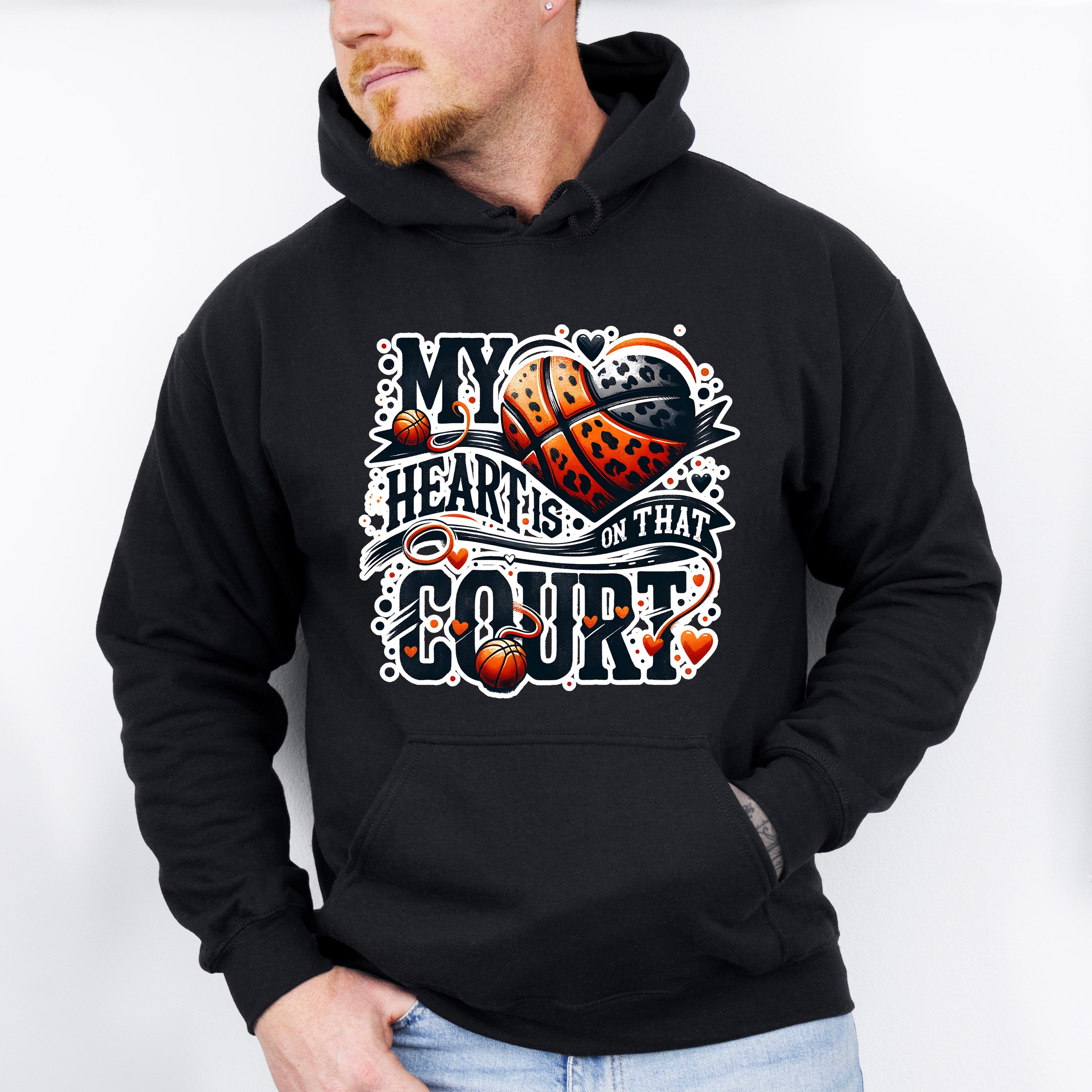 My Heart Is On That Court - Basketball Unisex Crewneck T-Shirt Sweatshirt Hoodie