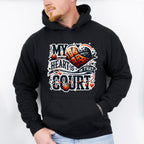 My Heart Is On That Court - Basketball Unisex Crewneck T-Shirt Sweatshirt Hoodie