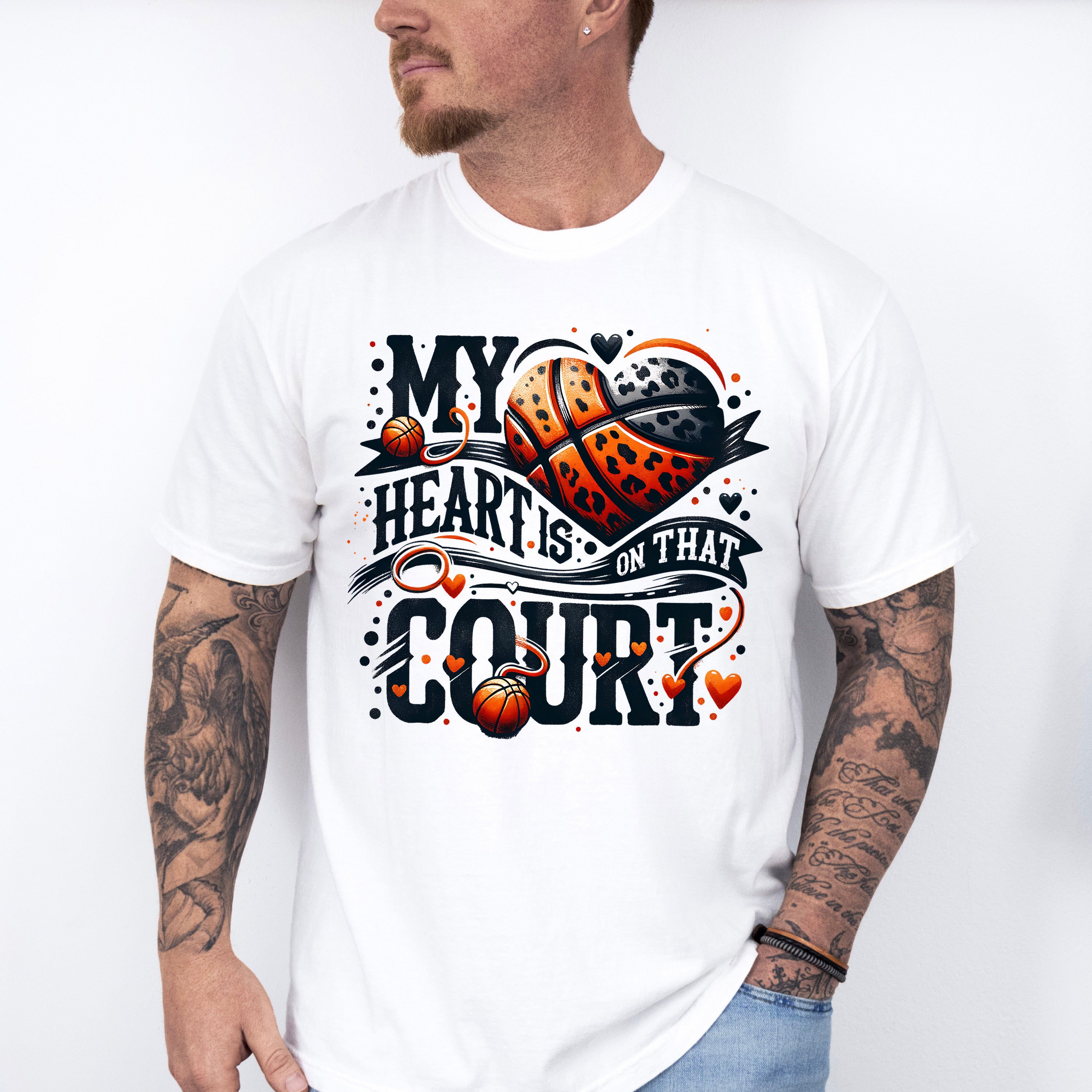 My Heart Is On That Court - Basketball Unisex Crewneck T-Shirt Sweatshirt Hoodie