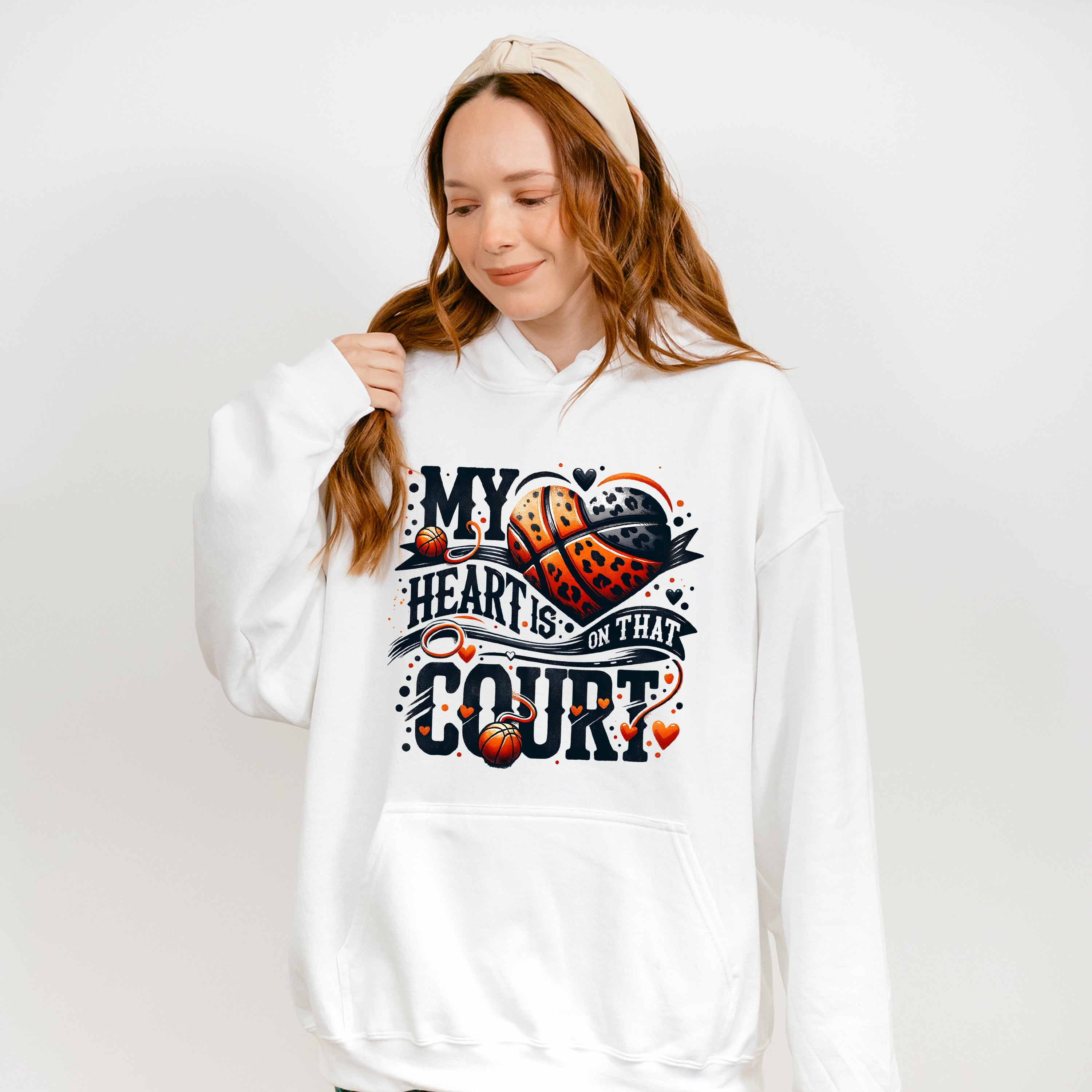 My Heart Is On That Court - Basketball Unisex Crewneck T-Shirt Sweatshirt Hoodie