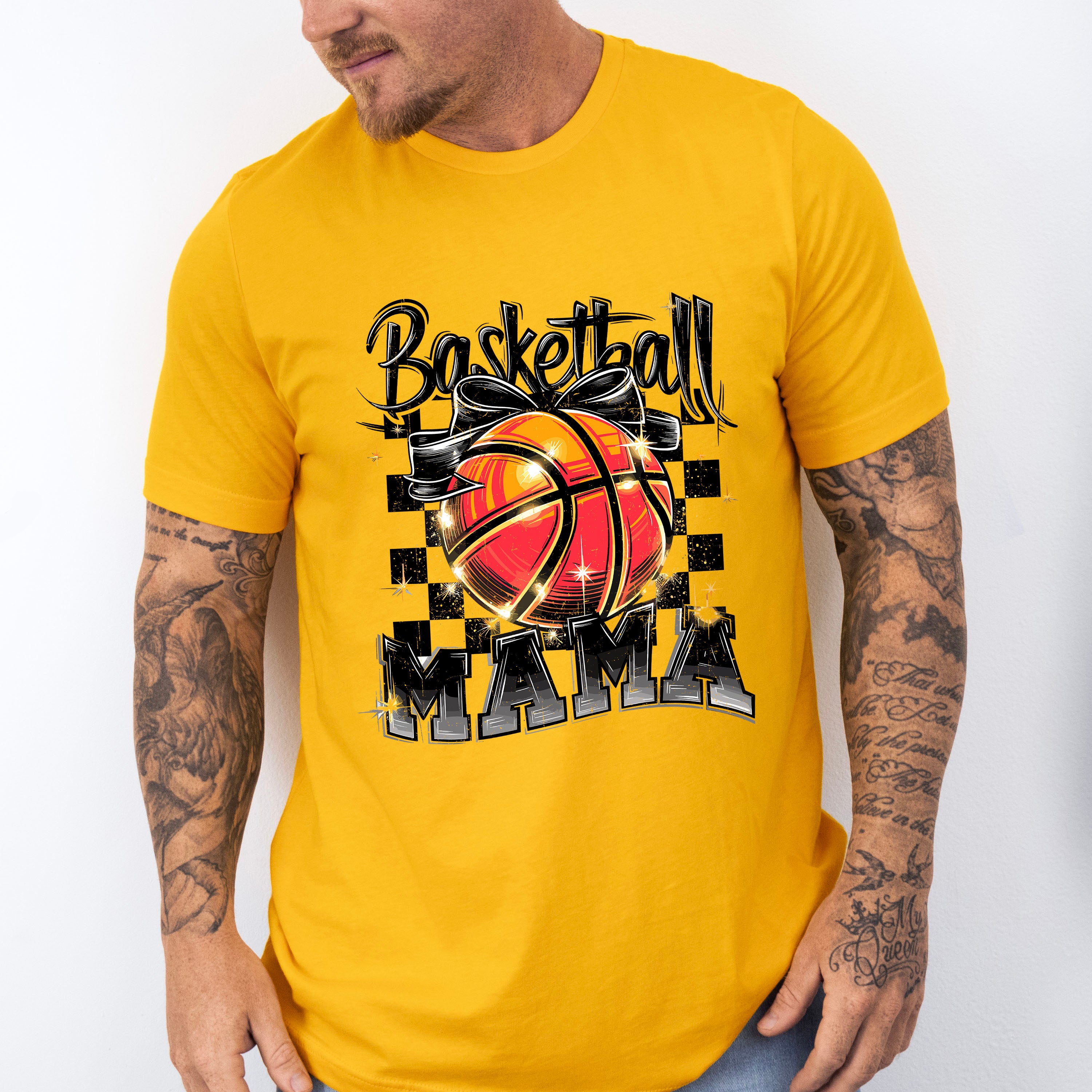 Basketball Mama B&amp;W Checkered Design - Basketball Unisex Crewneck T-Shirt Sweatshirt Hoodie