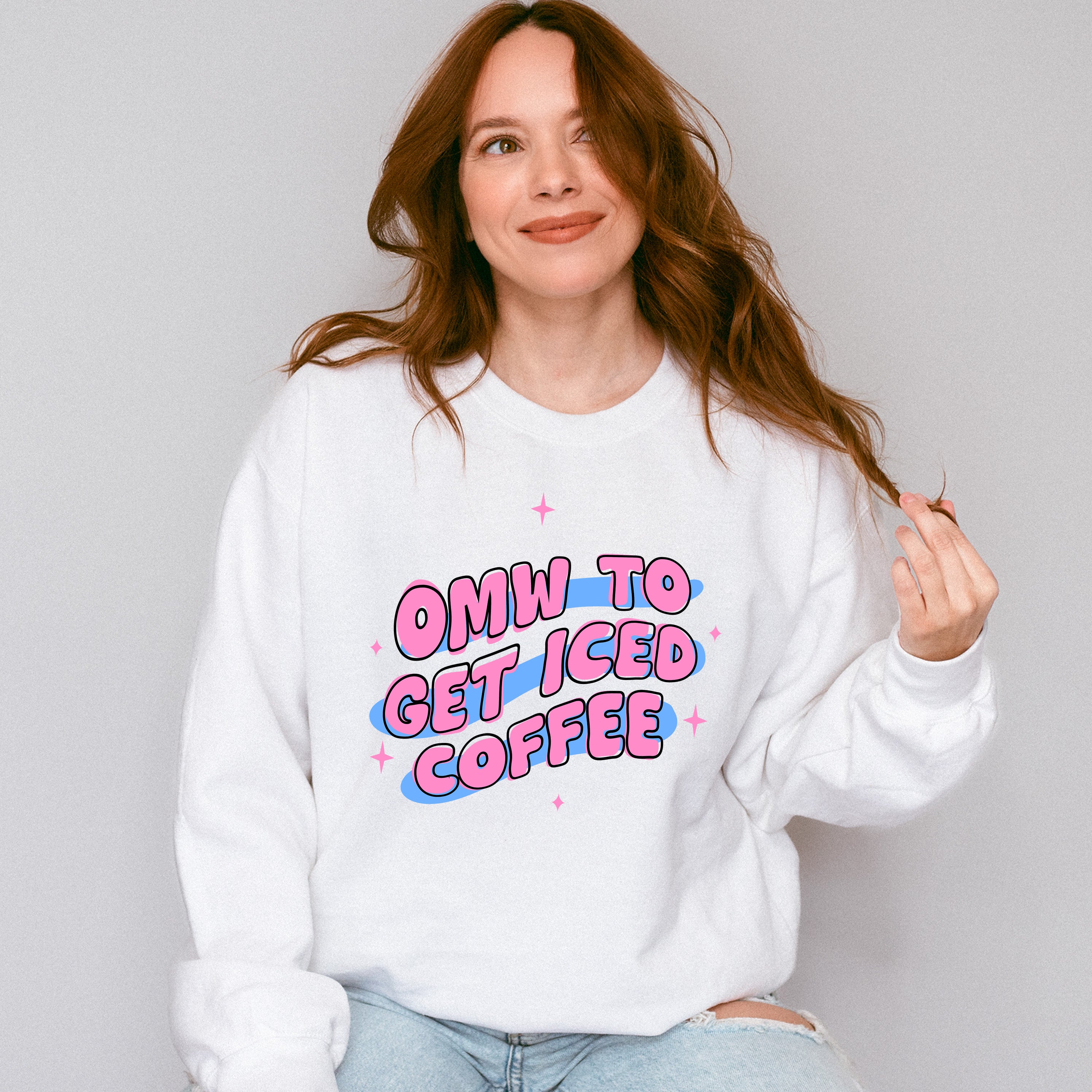 OMW To Get Iced Coffee - Coffee Unisex Crewneck T-Shirt Sweatshirt Hoodie