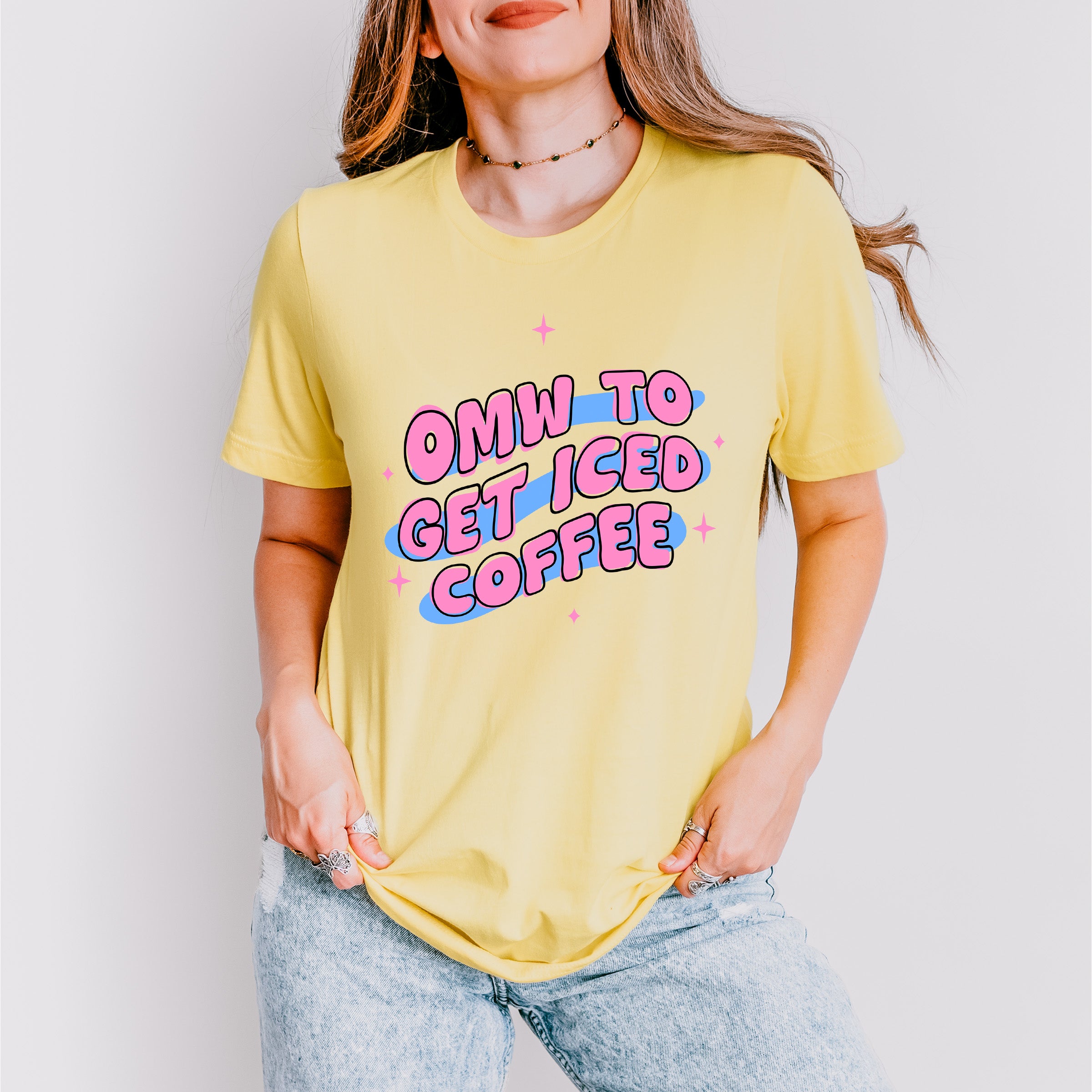 OMW To Get Iced Coffee - Coffee Unisex Crewneck T-Shirt Sweatshirt Hoodie