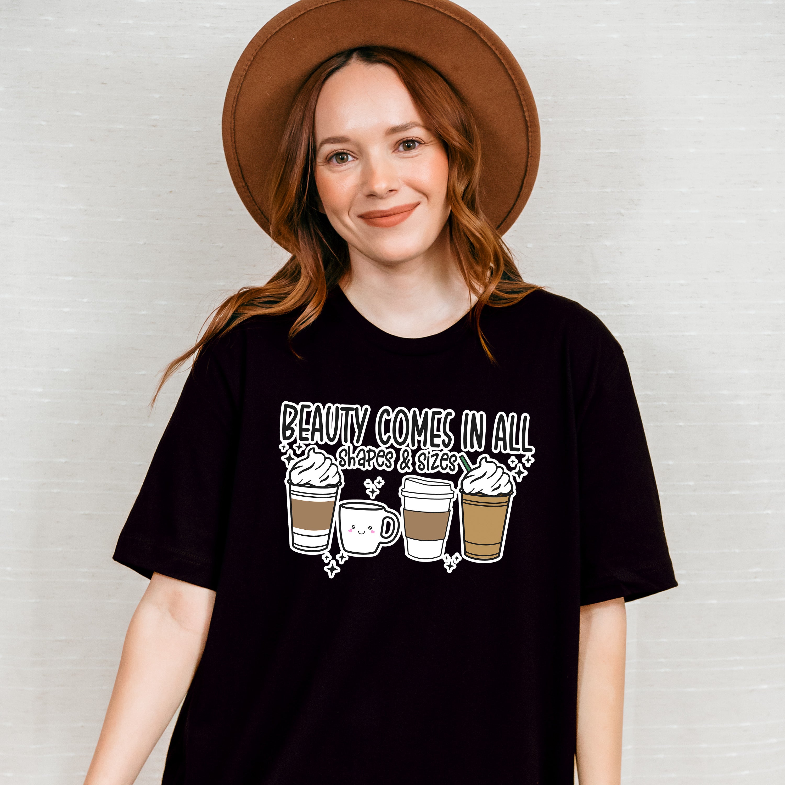 Beauty Comes In All Shapes &amp; Sizes - Coffee Unisex Crewneck T-Shirt Sweatshirt Hoodie