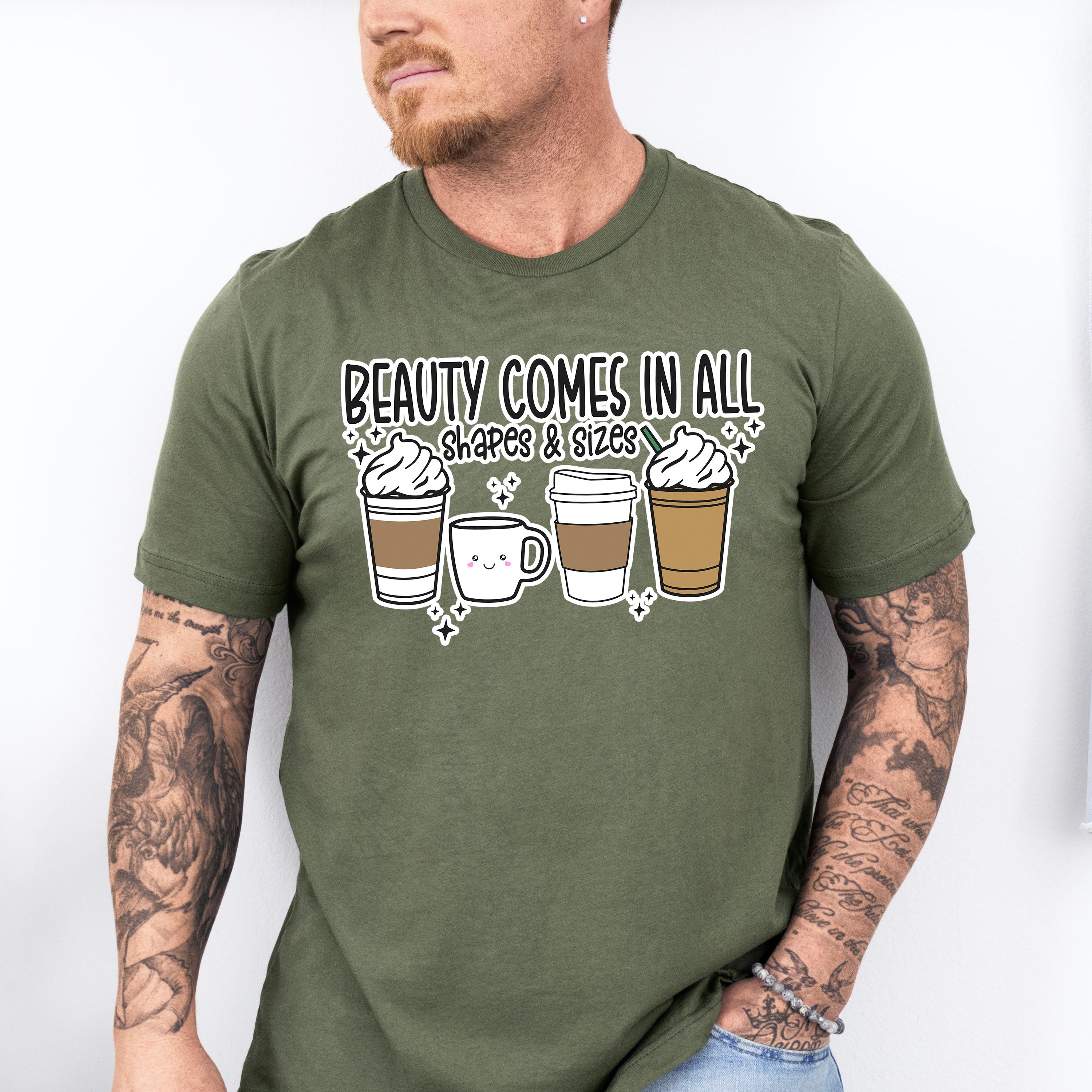 Beauty Comes In All Shapes &amp; Sizes - Coffee Unisex Crewneck T-Shirt Sweatshirt Hoodie