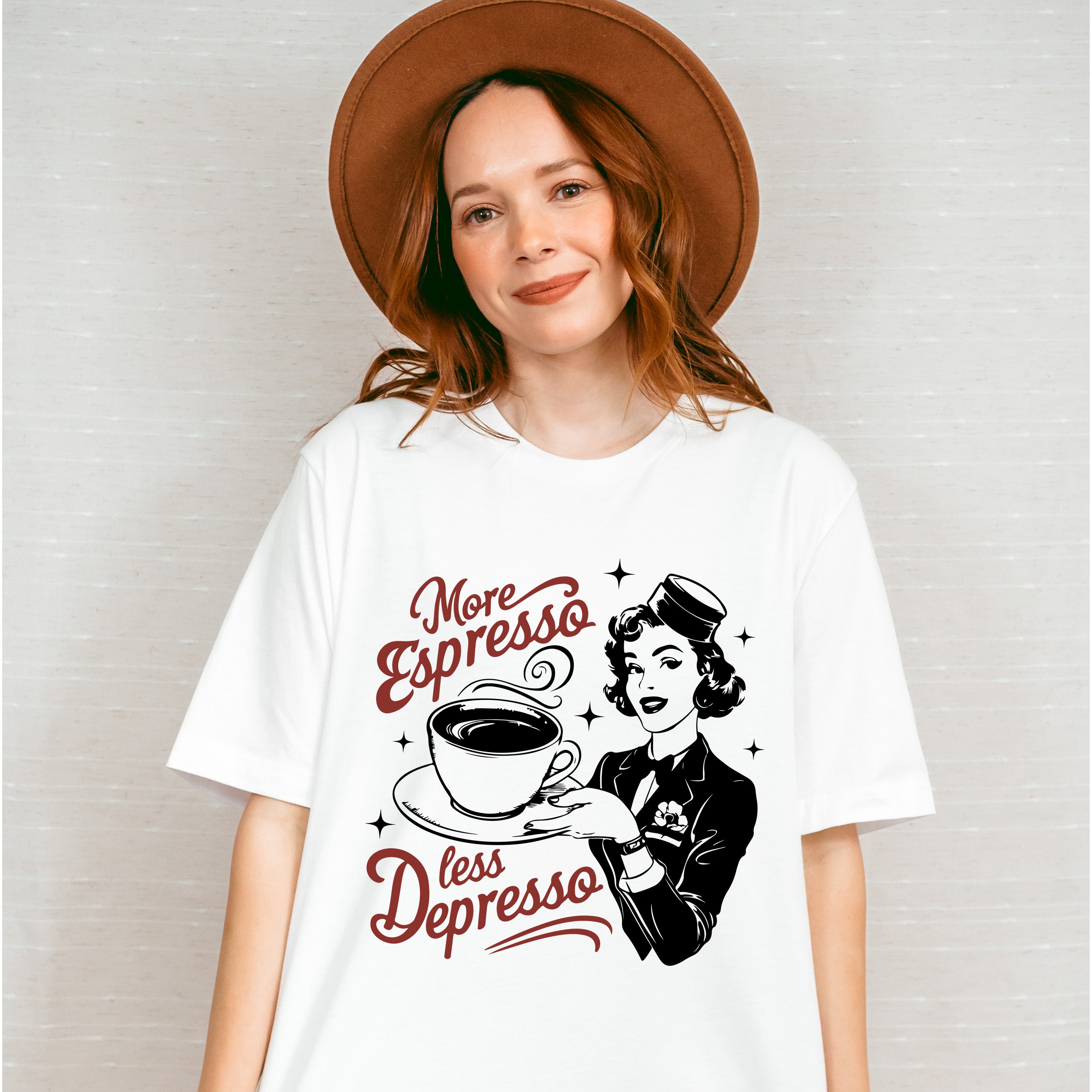 More Espresso Less Depresso Red And Green - Coffee Unisex Crewneck T-Shirt Sweatshirt Hoodie