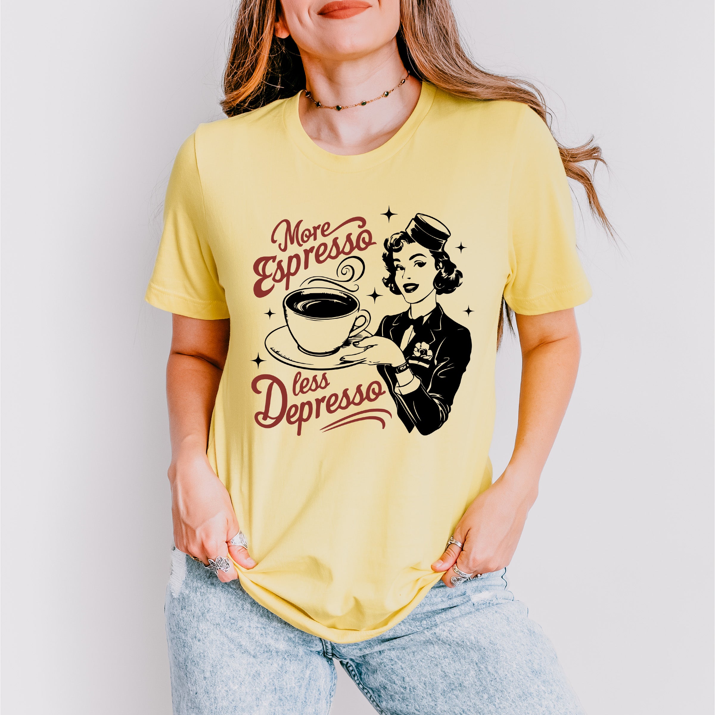 More Espresso Less Depresso Red And Green - Coffee Unisex Crewneck T-Shirt Sweatshirt Hoodie