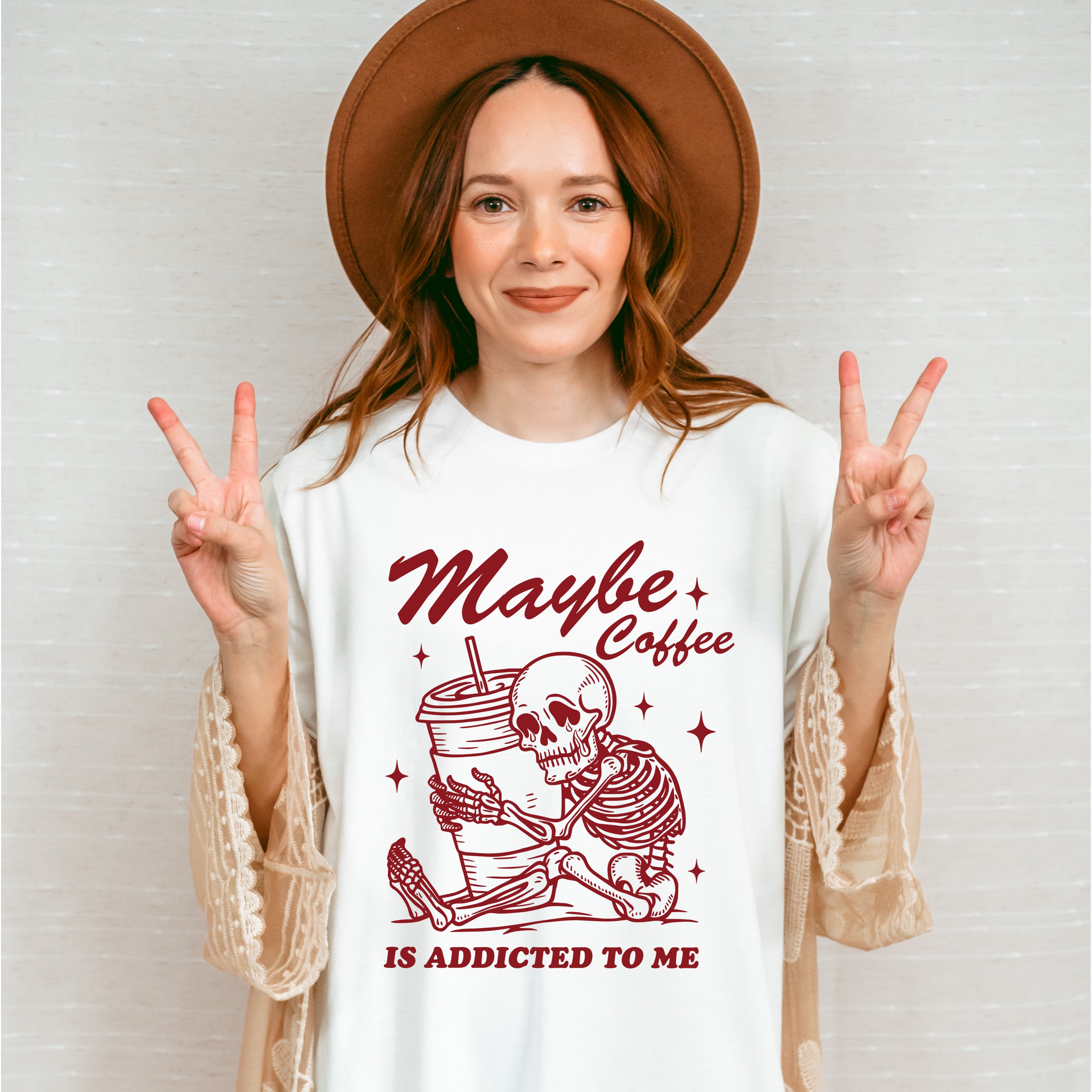 Maybe Coffee Is Addicted To Me - Coffee Unisex Crewneck T-Shirt Sweatshirt Hoodie