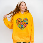 Colorful Paws In Heart - Dogs Unisex Crewneck T-Shirt Sweatshirt Hoodie