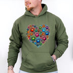 Colorful Paws In Heart - Dogs Unisex Crewneck T-Shirt Sweatshirt Hoodie