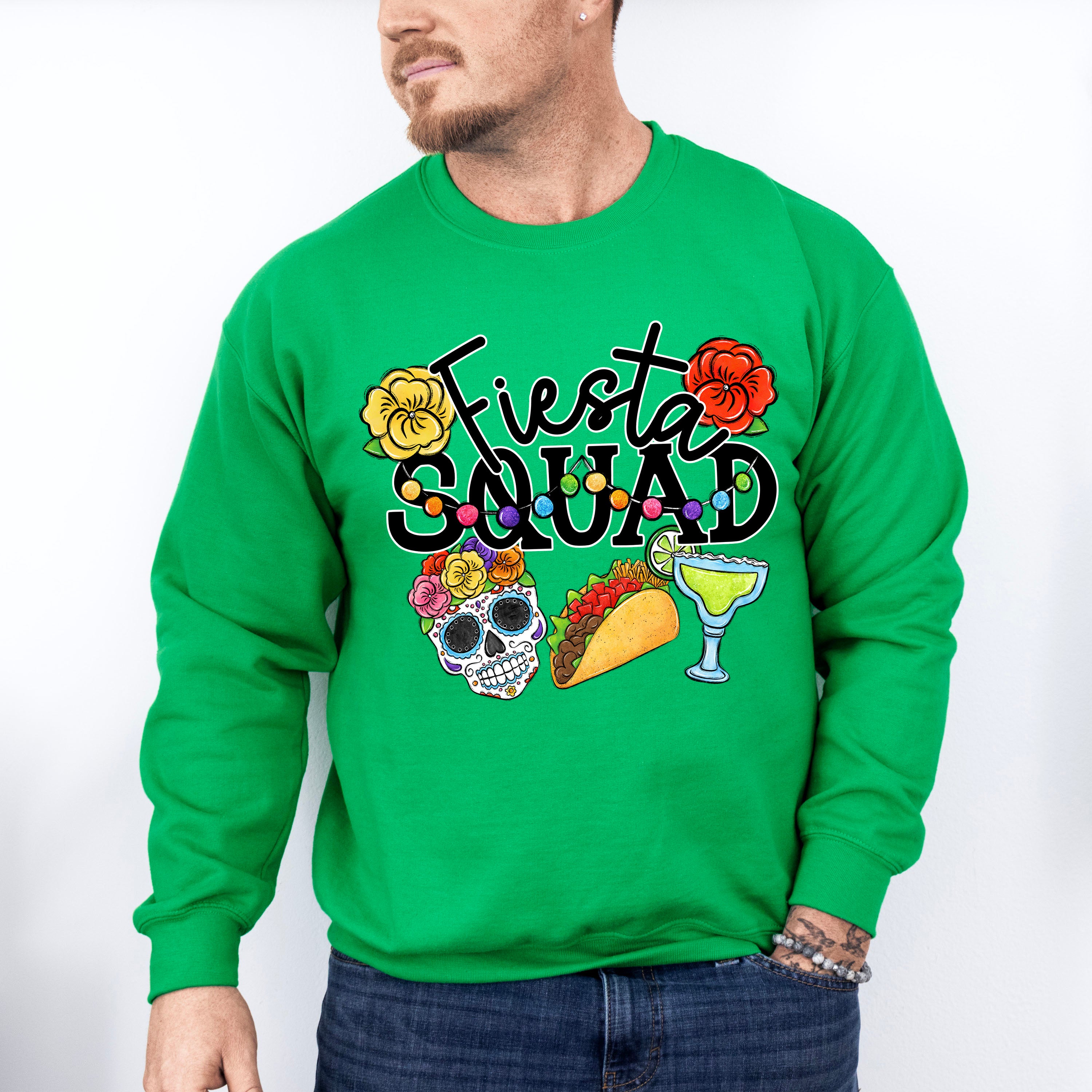 Fiesta Squad Skeleton Tacos Tequila - Cinco De Mayo Unisex Crewneck T-Shirt Sweatshirt Hoodie
