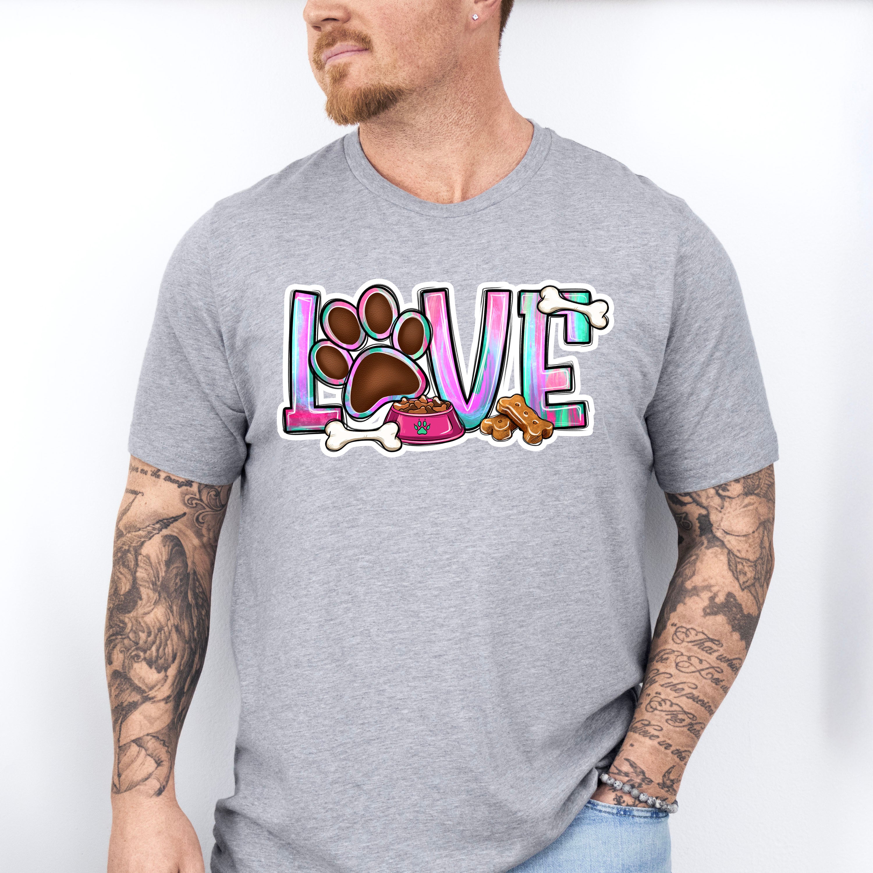 Love Paw Bones Design - Dogs Unisex Crewneck T-Shirt Sweatshirt Hoodie