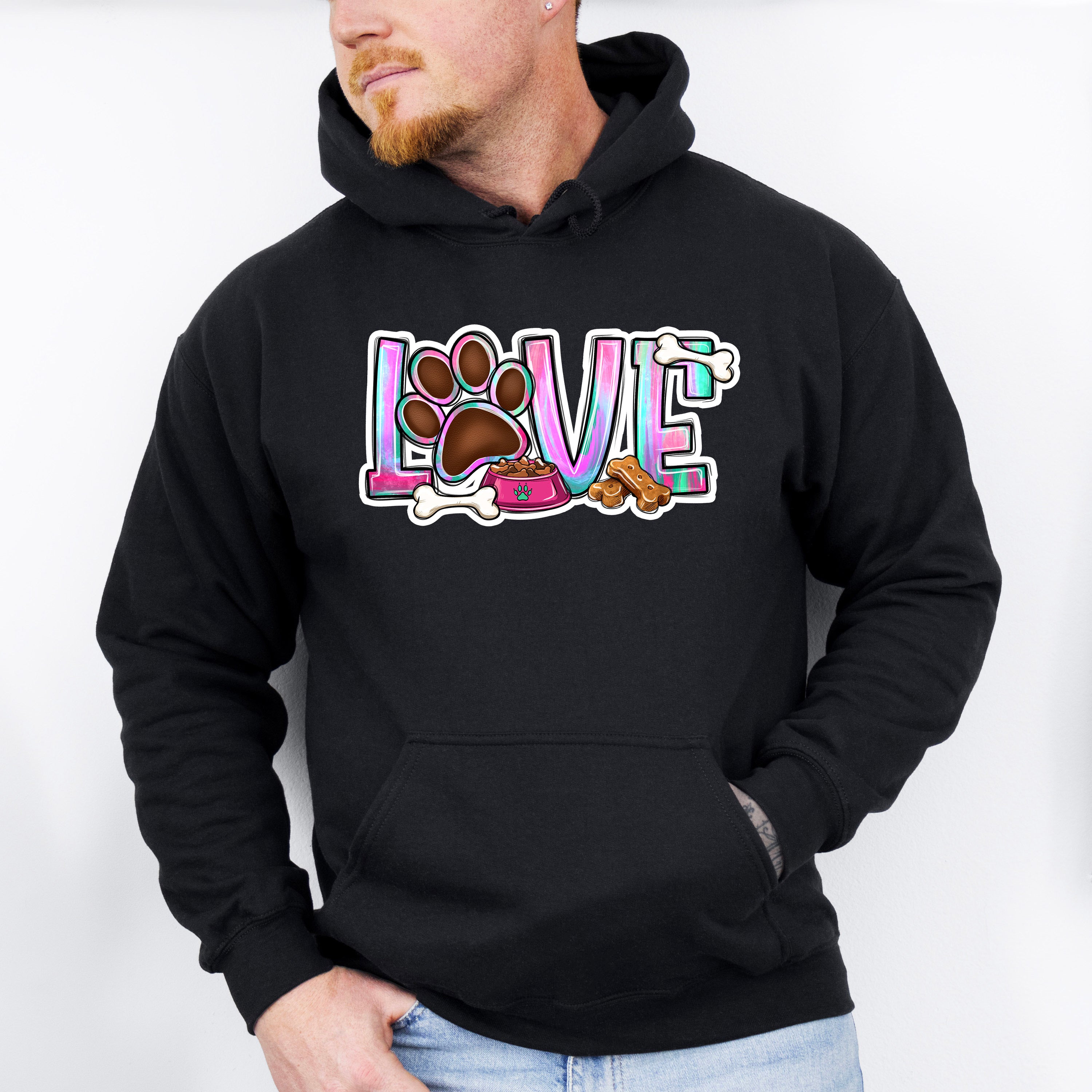 Love Paw Bones Design - Dogs Unisex Crewneck T-Shirt Sweatshirt Hoodie