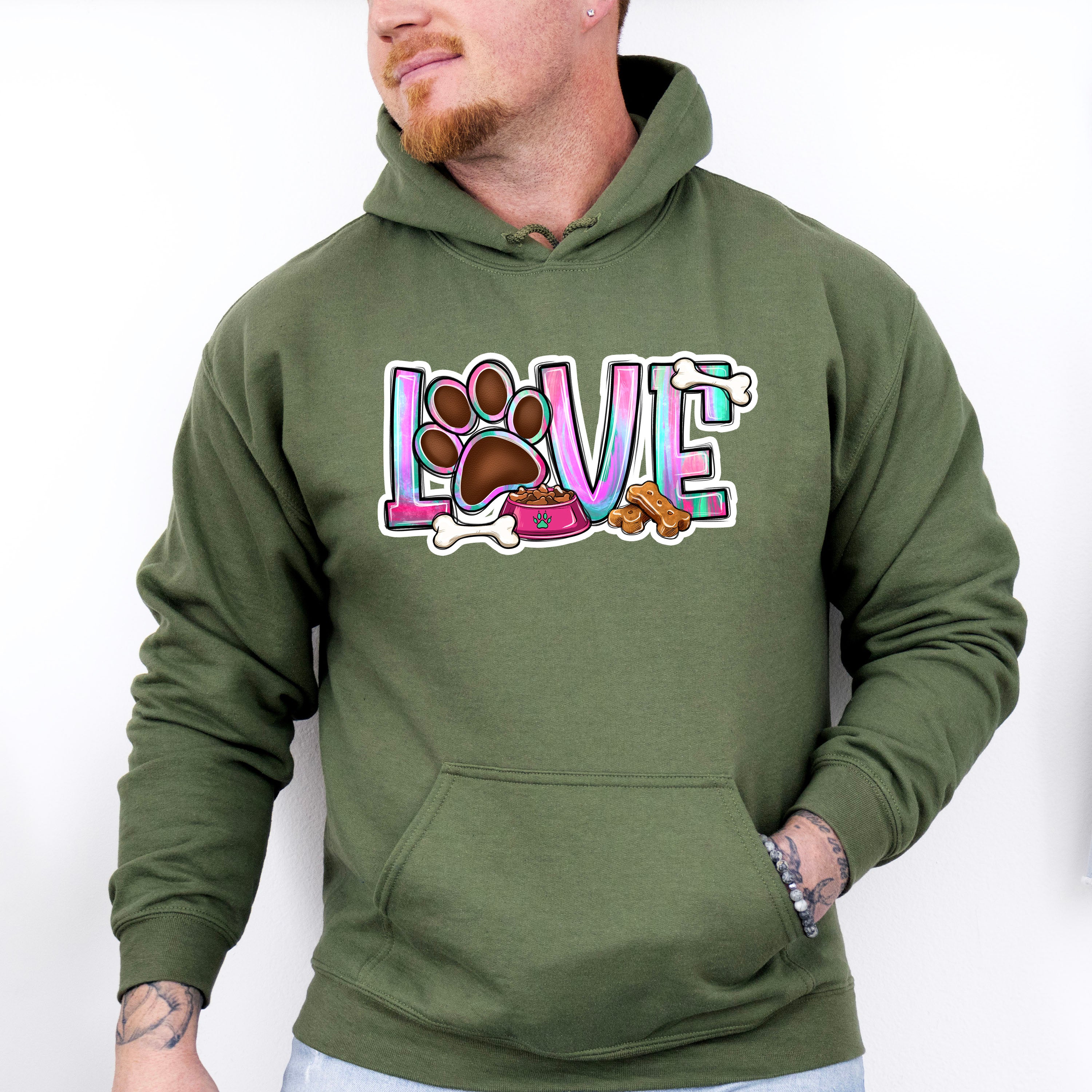 Love Paw Bones Design - Dogs Unisex Crewneck T-Shirt Sweatshirt Hoodie