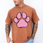 Paw Yellow And Pink - Dogs Unisex Crewneck T-Shirt Sweatshirt Hoodie