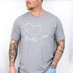 Love Heart Paw Hand - Dogs Unisex Crewneck T-Shirt Sweatshirt Hoodie