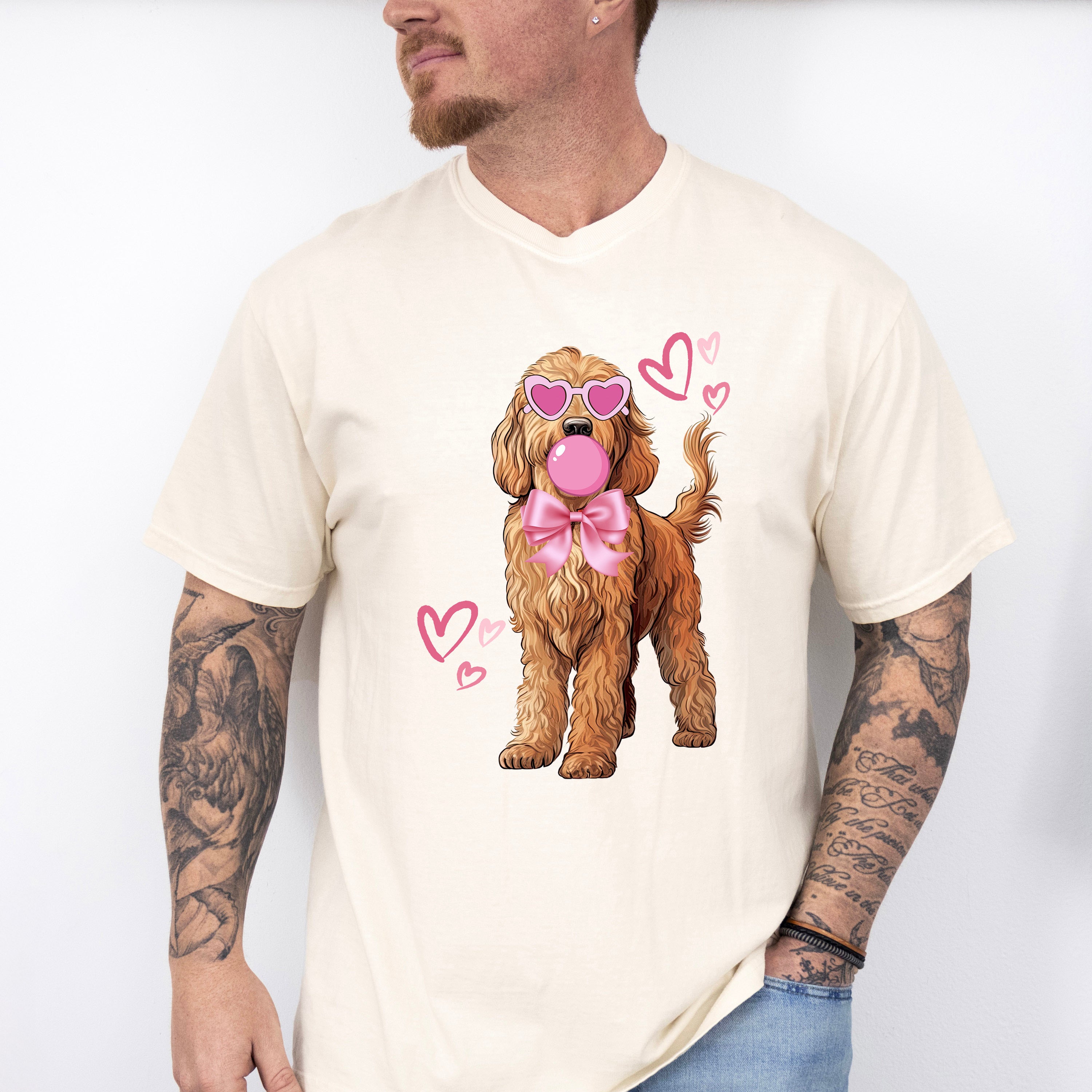 Lagotto Romagnolo Pink Hearts - Dogs Unisex Crewneck T-Shirt Sweatshirt Hoodie