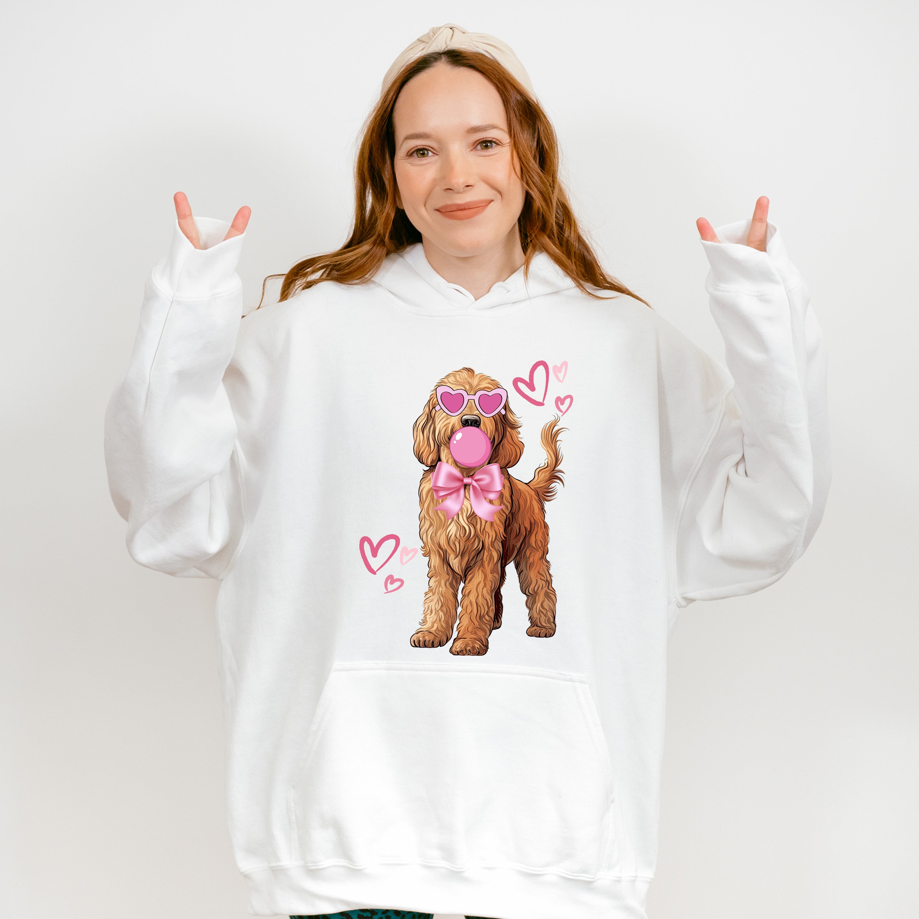 Lagotto Romagnolo Pink Hearts - Dogs Unisex Crewneck T-Shirt Sweatshirt Hoodie