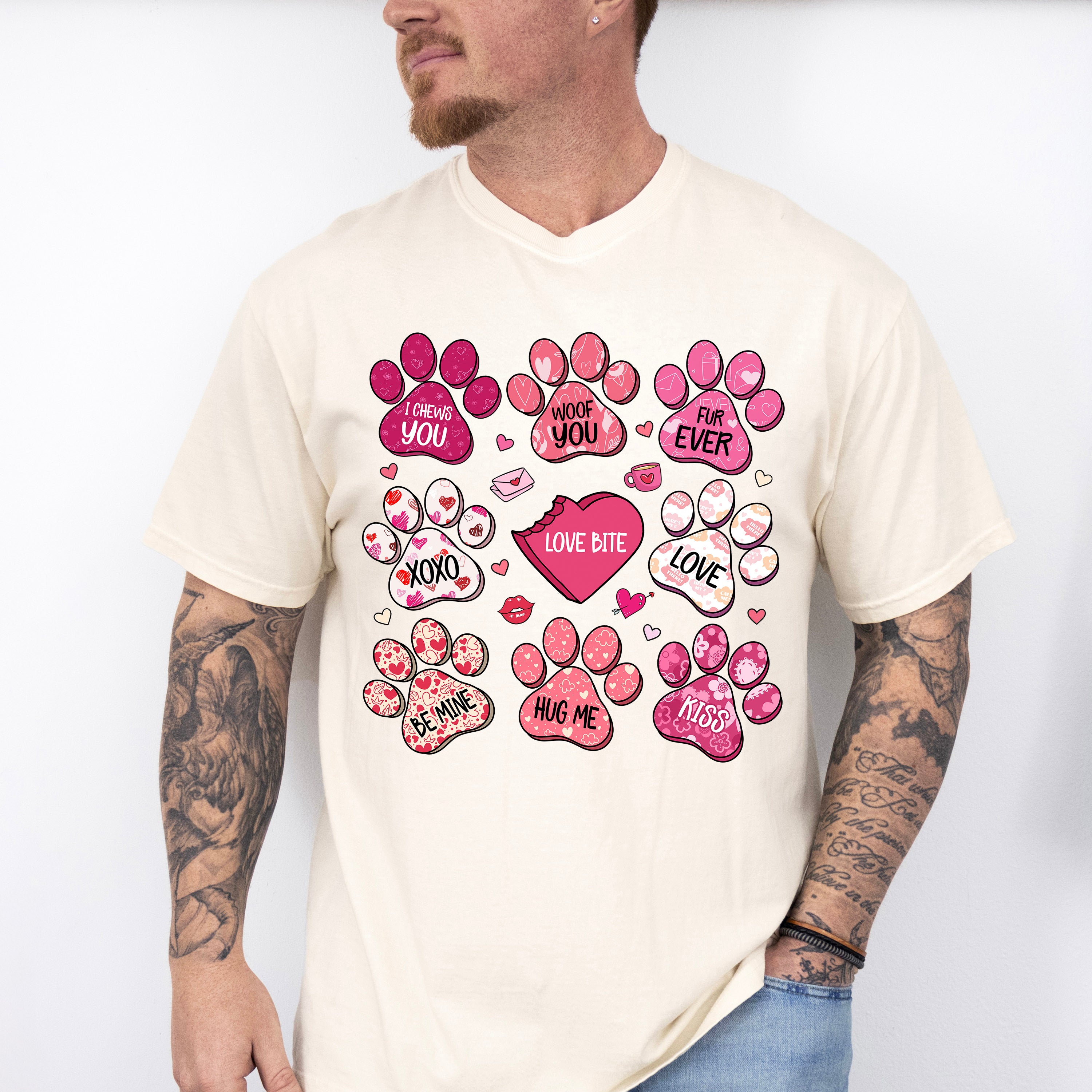 Love Bite Paws - Dogs Unisex Crewneck T-Shirt Sweatshirt Hoodie
