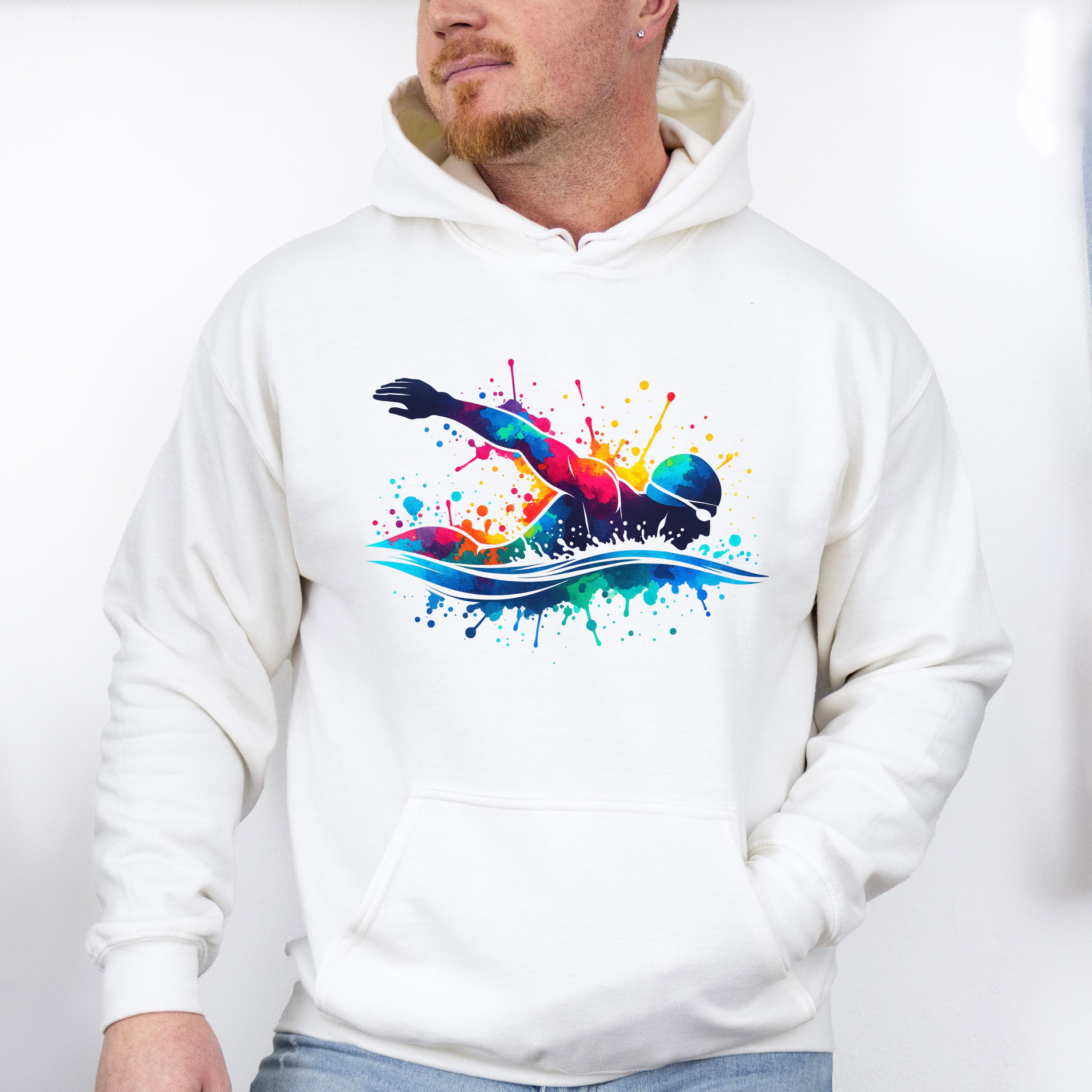 Colorful Swimming Design - Swimming Unisex Crewneck T-Shirt Sweatshirt Hoodie