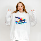 Colorful Swimming Design - Swimming Unisex Crewneck T-Shirt Sweatshirt Hoodie