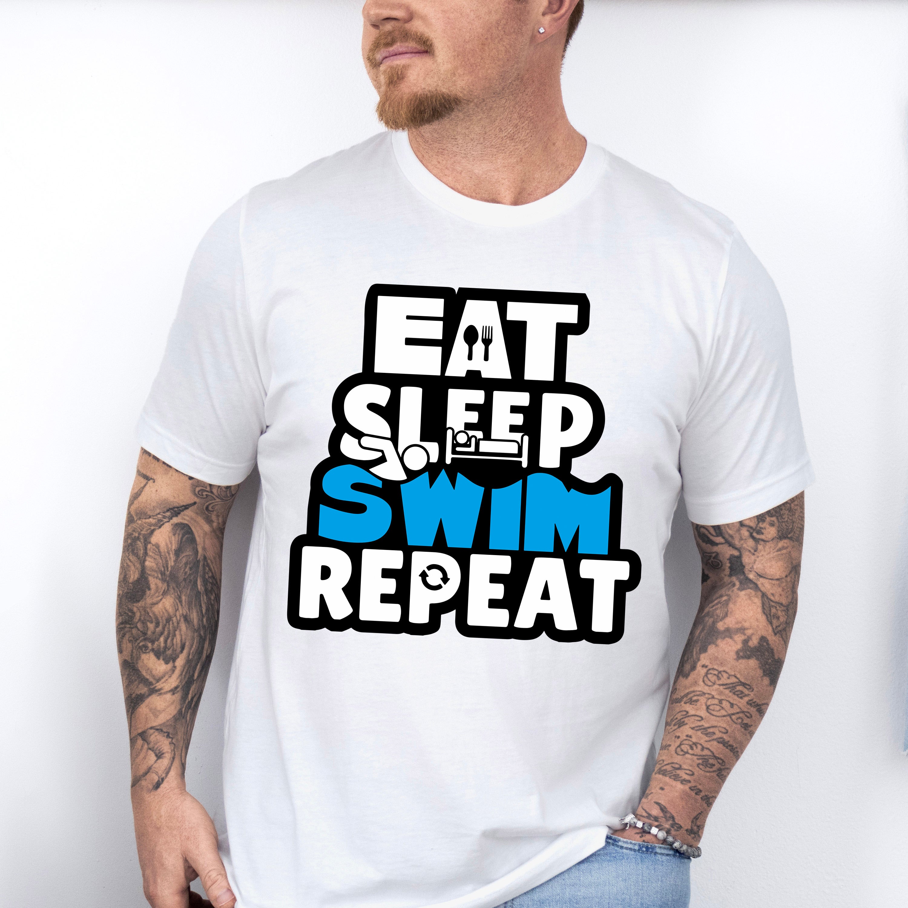 Eat Sleep Swim Repeat - Swimming Unisex Crewneck T-Shirt Sweatshirt Hoodie