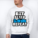 Eat Sleep Swim Repeat - Swimming Unisex Crewneck T-Shirt Sweatshirt Hoodie