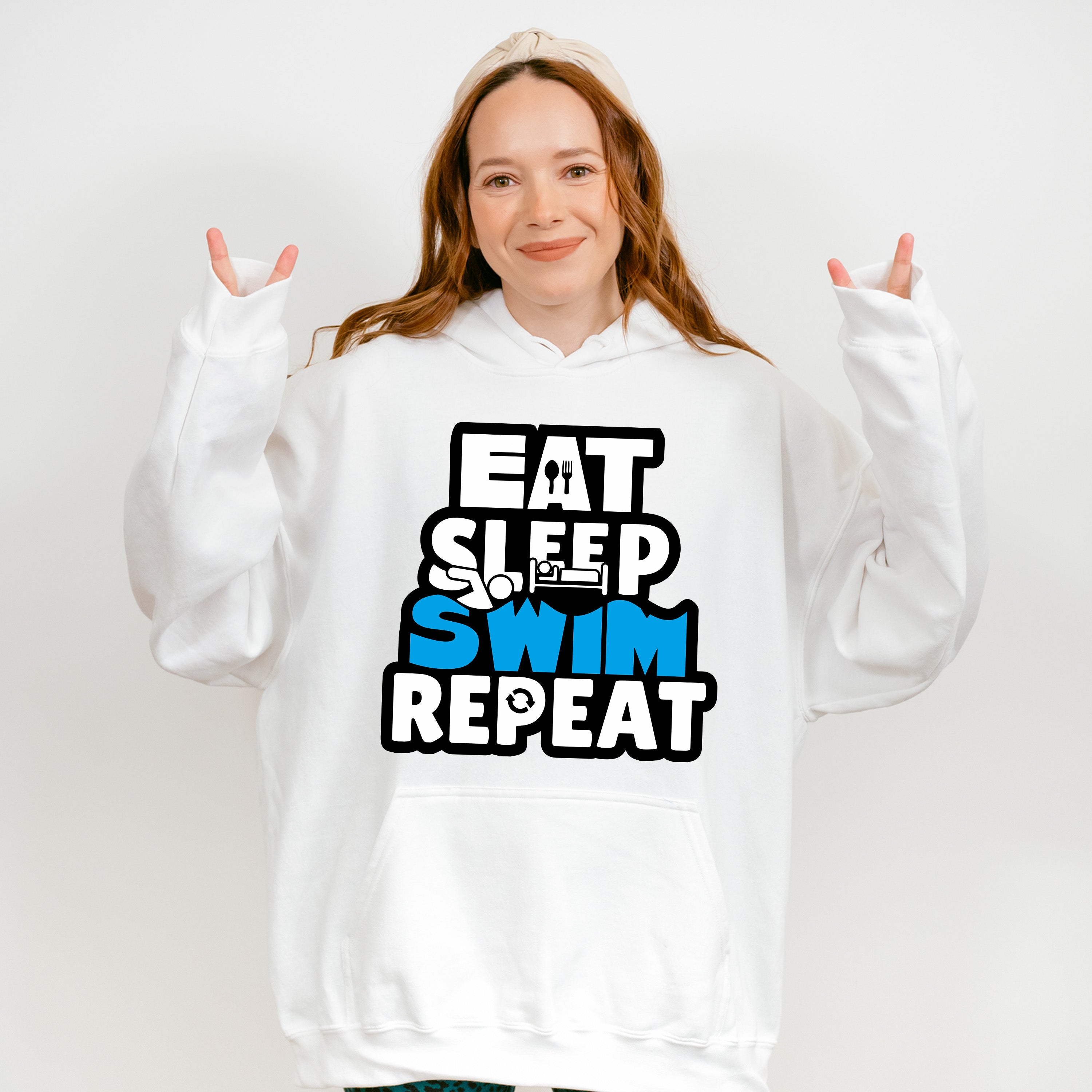 Eat Sleep Swim Repeat - Swimming Unisex Crewneck T-Shirt Sweatshirt Hoodie