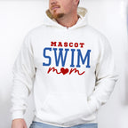Mascot Swim Mom Red And Blue - Swimming Unisex Crewneck T-Shirt Sweatshirt Hoodie