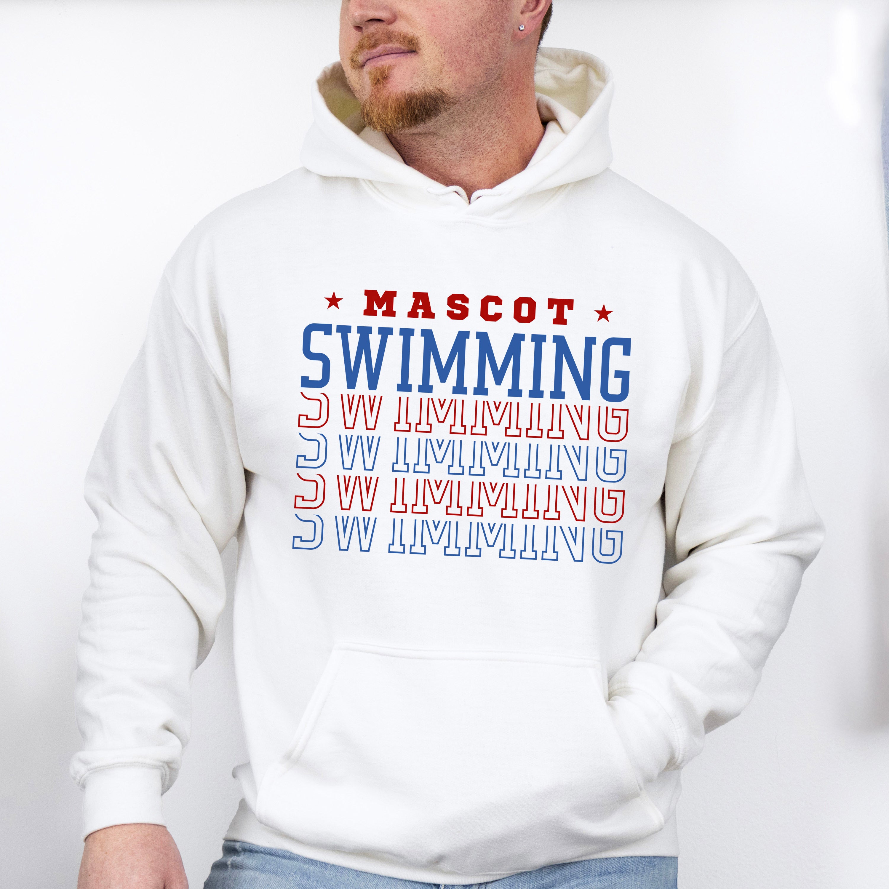 Mascot Swimming Red And Blue - Swimming Unisex Crewneck T-Shirt Sweatshirt Hoodie
