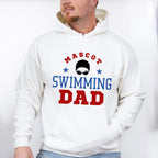 Mascot Swimming Dad Red And Blue - Swimming Unisex Crewneck T-Shirt Sweatshirt Hoodie