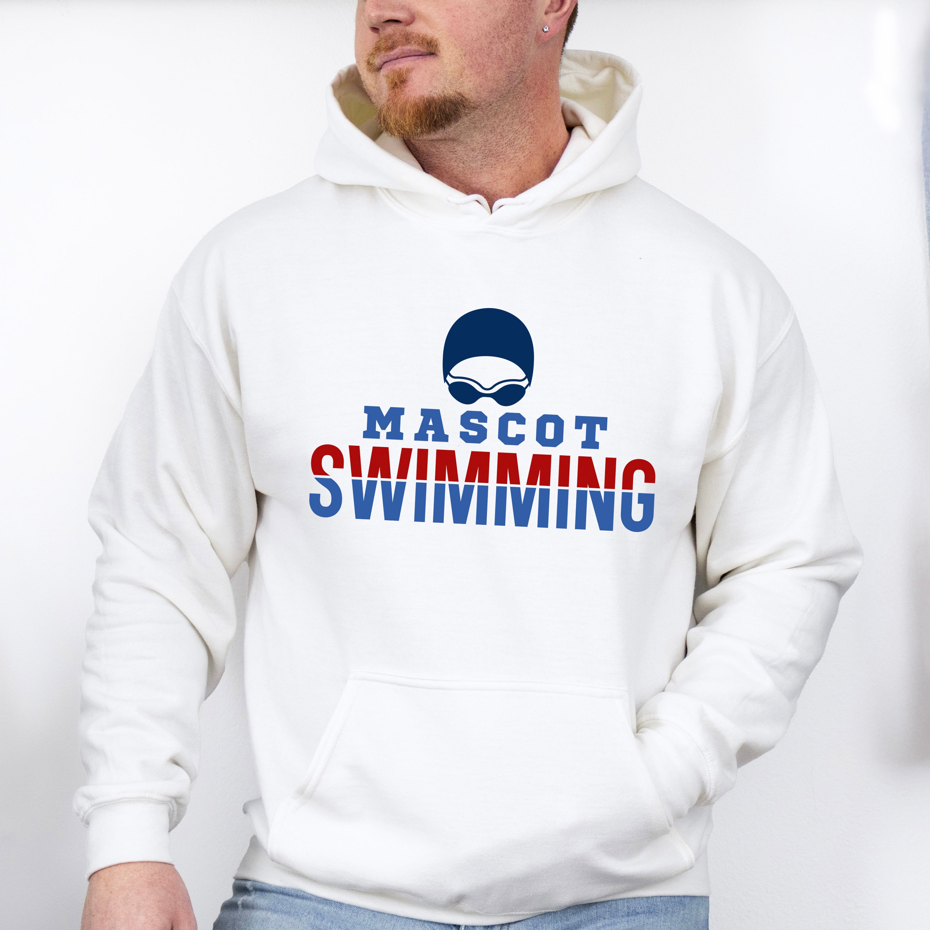 Mascot Swimming Blue Design - Swimming Unisex Crewneck T-Shirt Sweatshirt Hoodie