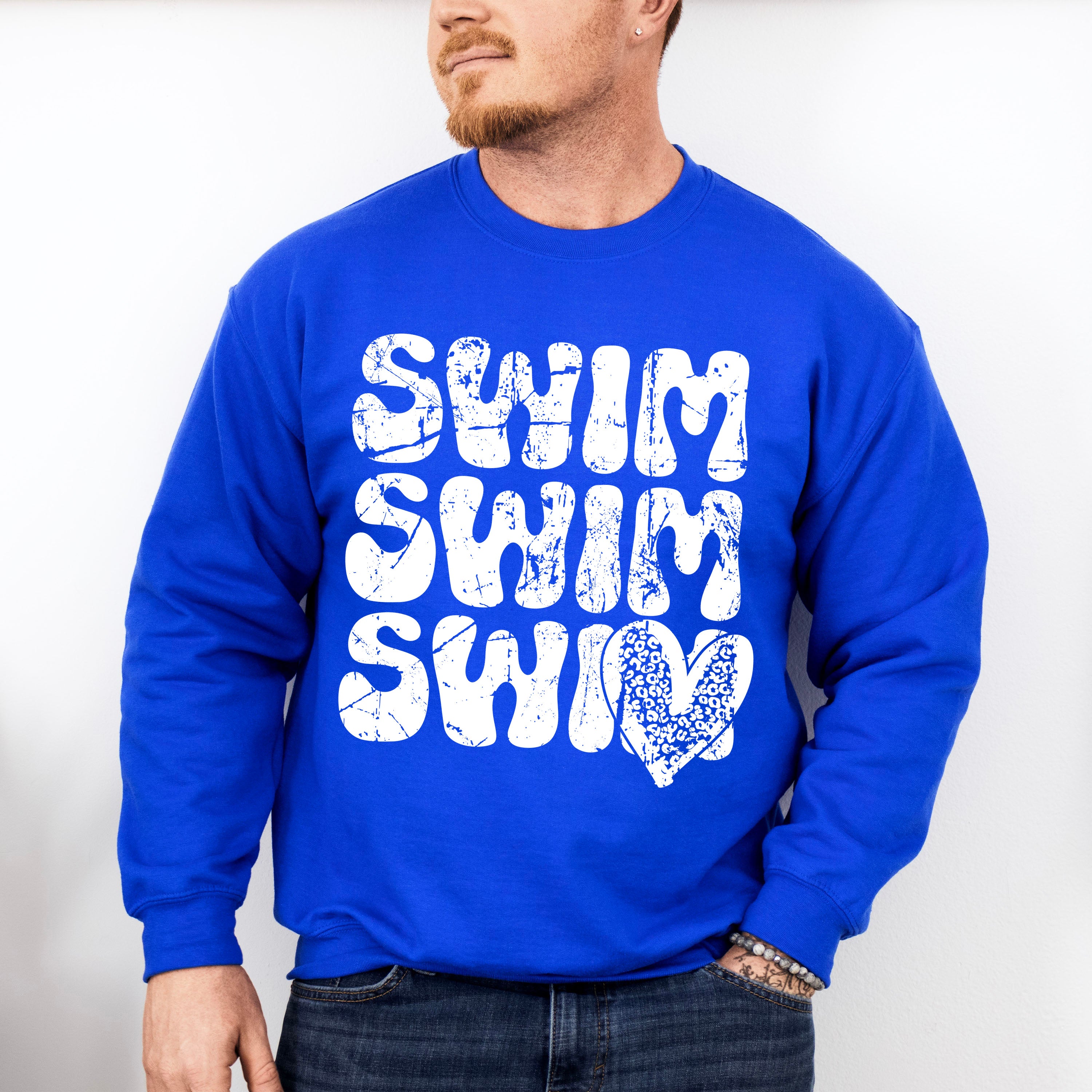 Swim Swim Swim B&amp;W - Swimming Unisex Crewneck T-Shirt Sweatshirt Hoodie