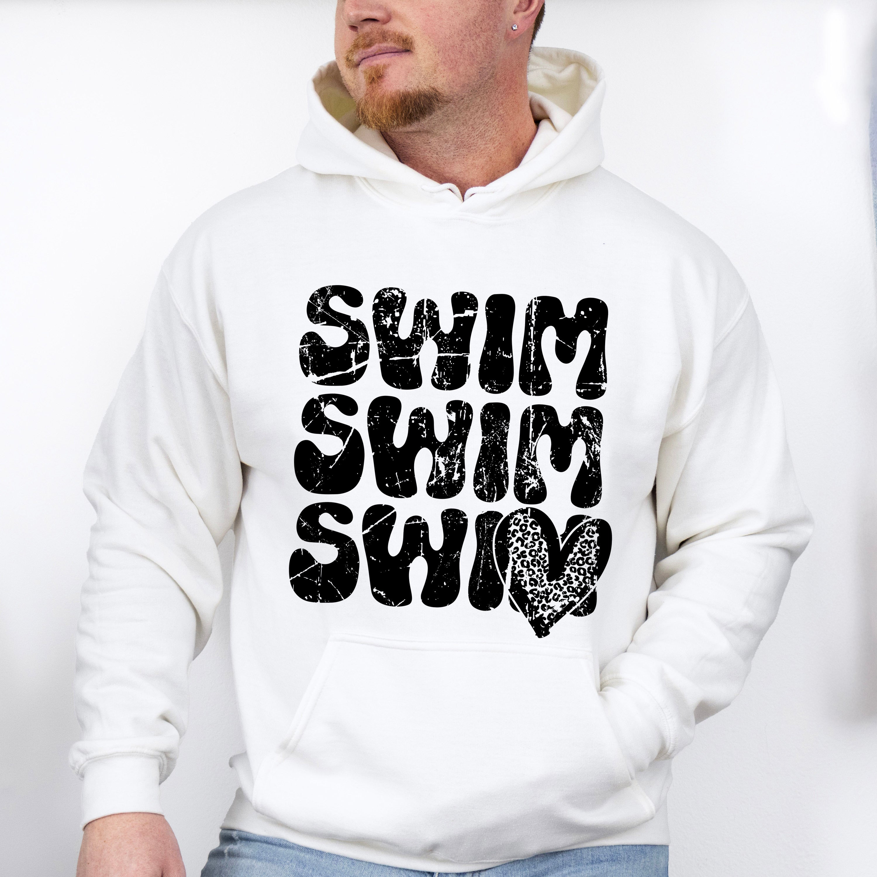 Swim Swim Swim B&amp;W - Swimming Unisex Crewneck T-Shirt Sweatshirt Hoodie