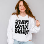 Swim Swim Swim B&W - Swimming Unisex Crewneck T-Shirt Sweatshirt Hoodie