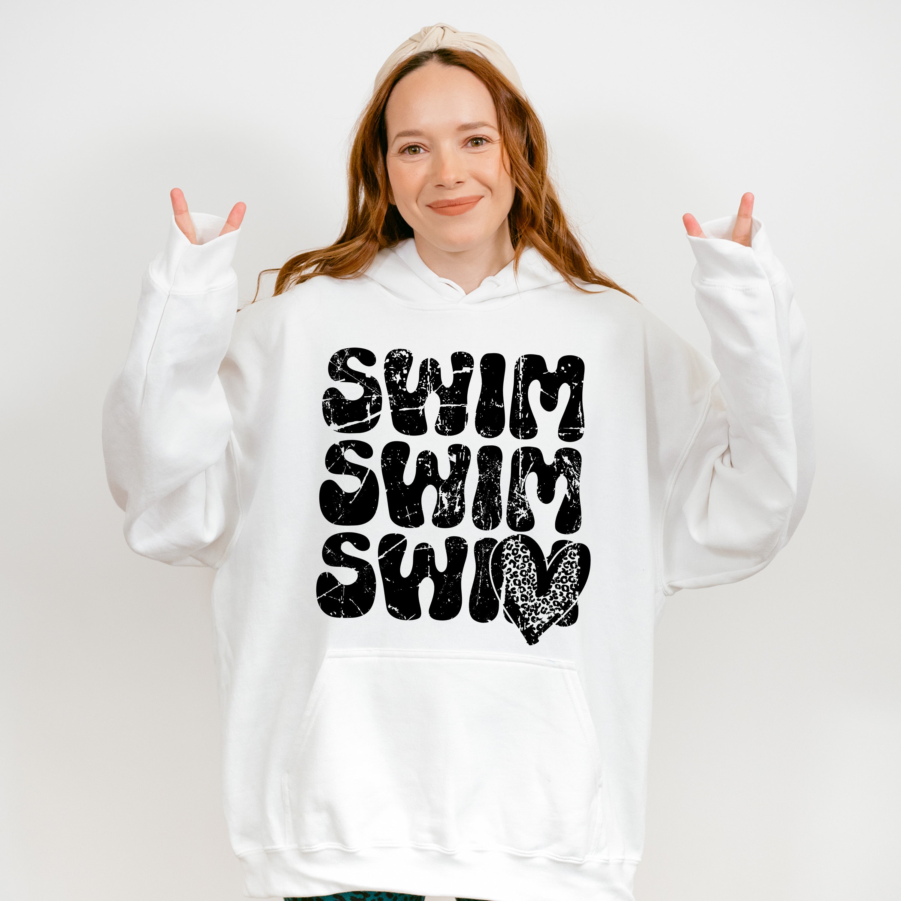 Swim Swim Swim B&amp;W - Swimming Unisex Crewneck T-Shirt Sweatshirt Hoodie
