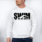 Swim B&W - Swimming Unisex Crewneck T-Shirt Sweatshirt Hoodie