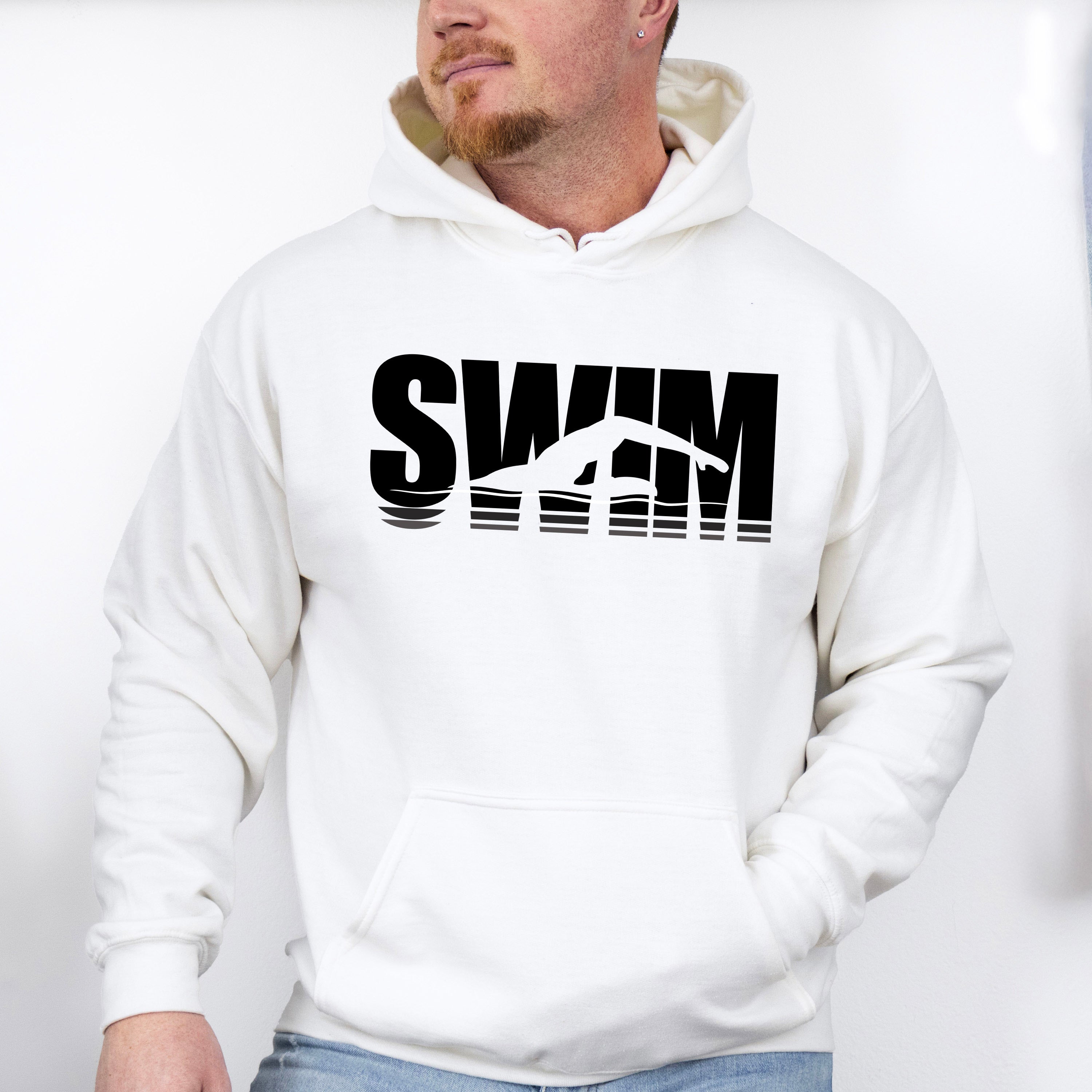 Swim B&amp;W - Swimming Unisex Crewneck T-Shirt Sweatshirt Hoodie