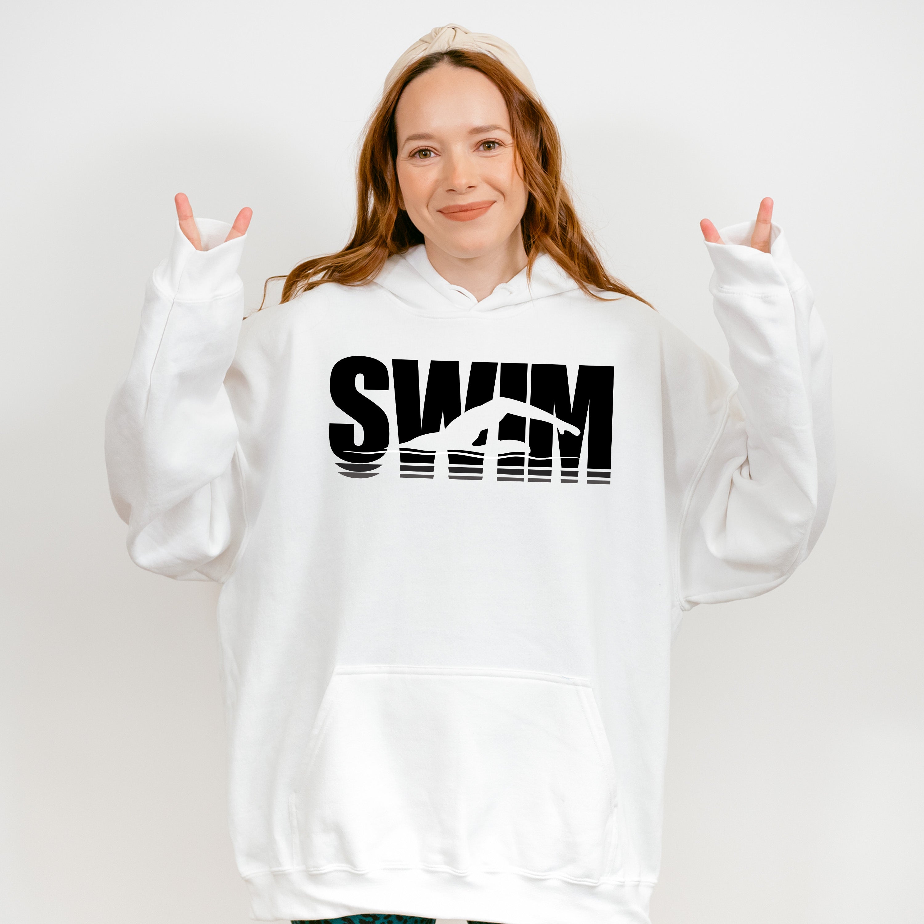 Swim B&amp;W - Swimming Unisex Crewneck T-Shirt Sweatshirt Hoodie