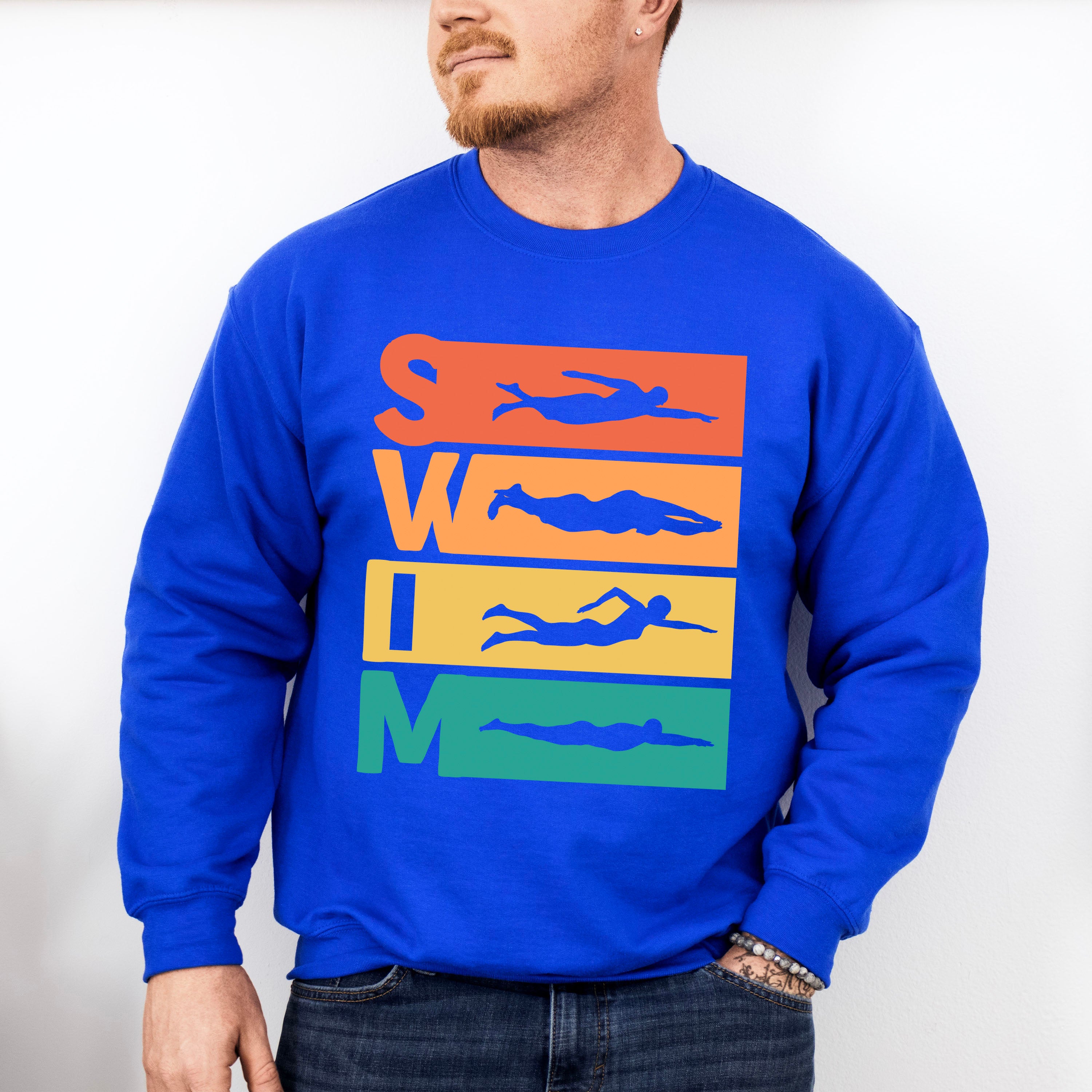 Swim Red Orange Yellow Green - Swimming Unisex Crewneck T-Shirt Sweatshirt Hoodie