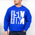 Swimming Swim B&W Design - Swimming Unisex Crewneck T-Shirt Sweatshirt Hoodie